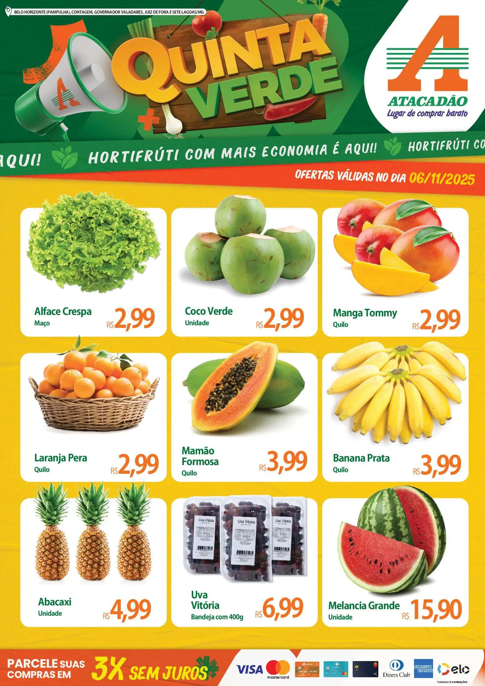 Pré-Visualização do folheto "Ofertas - MG" da loja Atacadão válido a partir de 06/11/2025