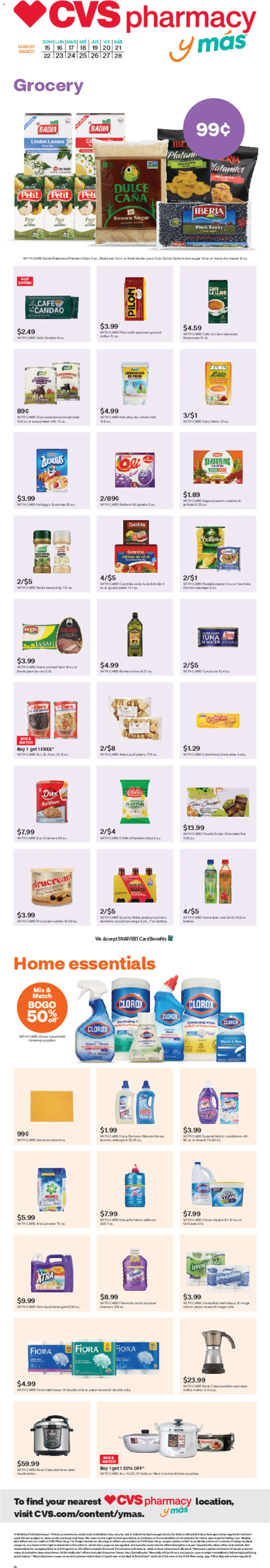 Ad Preview of CVS Pharmacy CVS Pharmacy y más from 03/15/2026