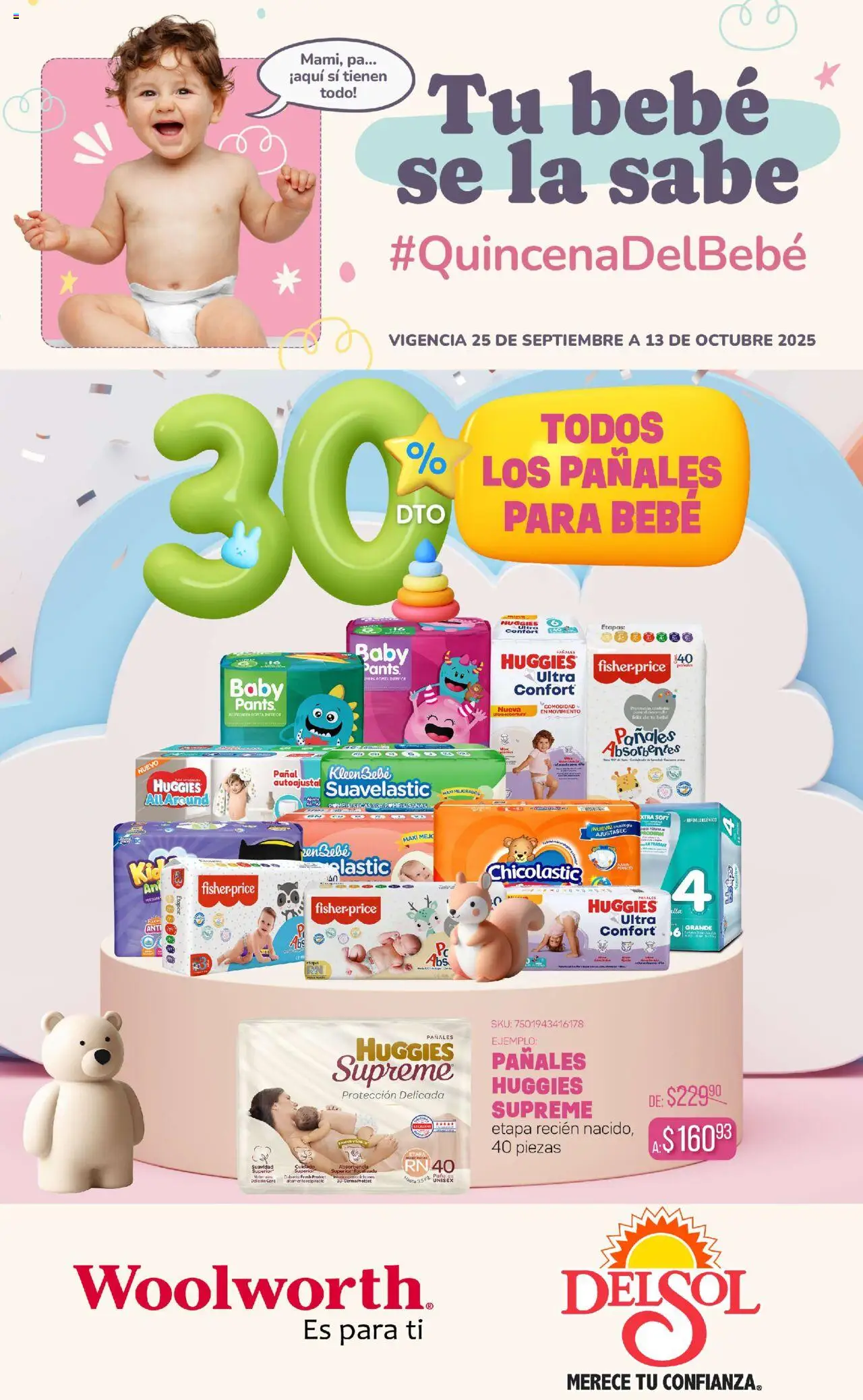 Catálogo Quincena del Bebé Del Sol y Woolworth y sus promociones válidas desde el 25/09/2025 - Número de página 1