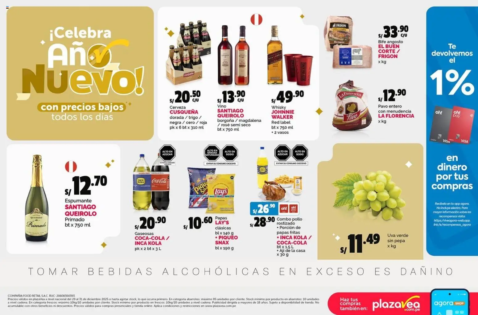 Vista previa de AVISO BOMBA AÑO NUEVO de la tienda Plaza Vea válido desde 29/12/2025