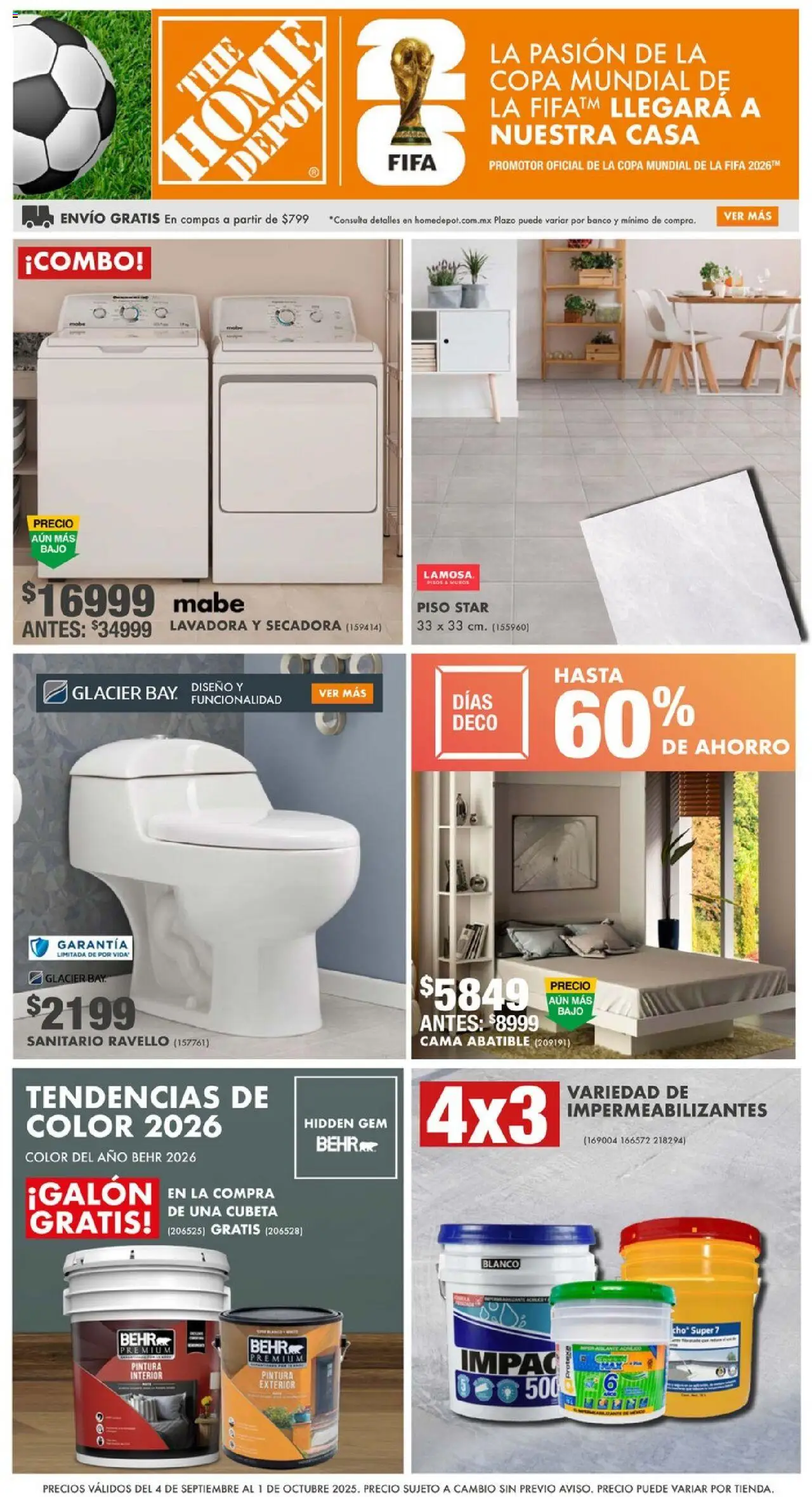 Catálogo Home Depot y sus promociones válidas desde el 04/09/2025 - Número de página 1