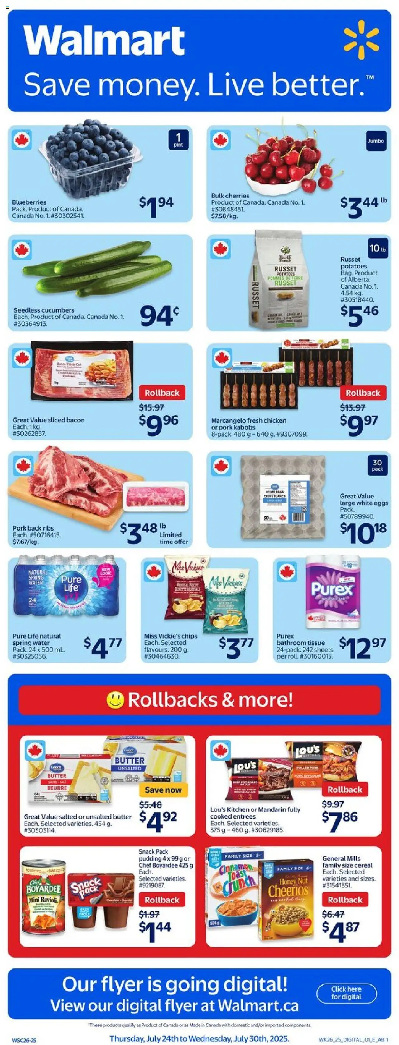Walmart flyer valid from Jul 24, 2025 - page number 1