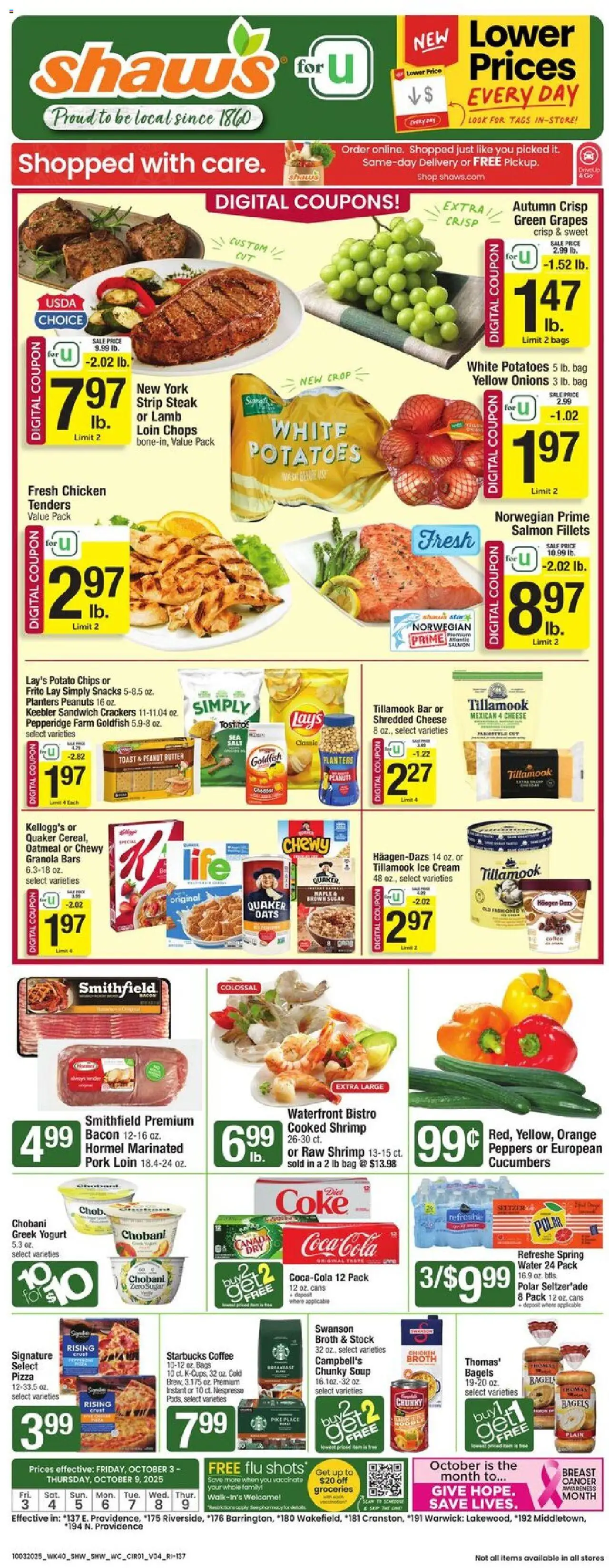 Shaw's Weekly Ad - RI from 10/03/2025 - Flyer - Page number 1
