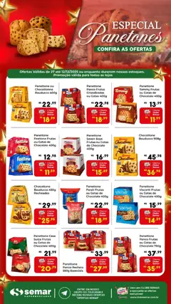 Pré-Visualização do folheto "Ofertas Especial Panetones" da loja Semar Supermercado válido a partir de 27/11/2025