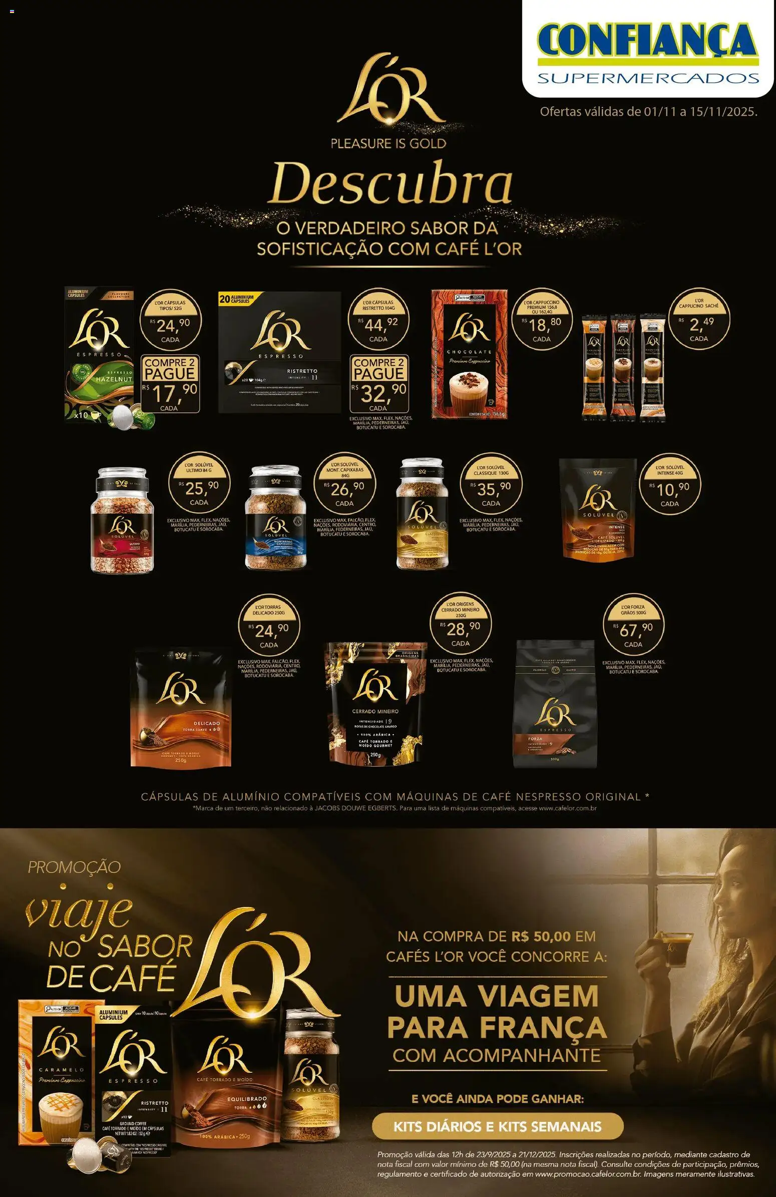 Pré-Visualização do folheto "Ofertas JDE" da loja Confiança válido a partir de 01/11/2025 - Café, Chocolate, Cappuccino, Cápsulas, Café solúvel