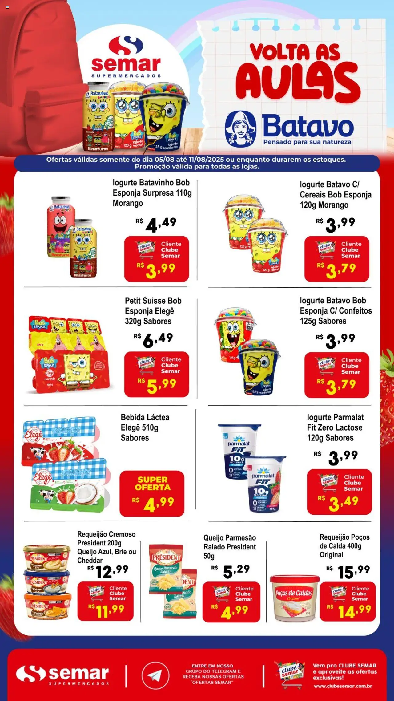 Semar Supermercado folheto "Ofertas Especial Batavo" válido a partir de 05/08/2025 - número de página 1