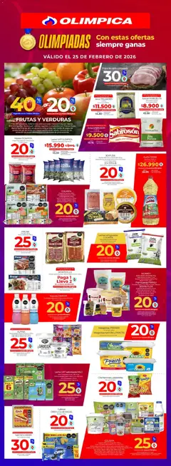  Vista previa del prospecto Miércoles de plaza del almacen Olímpica válida del 25/02/2026 al 25/02/2026