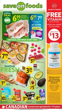 Un aperçu du dépliant Weekly flyer / circulaire du magasin Save on foods est valide à partir 8 janv. 2026