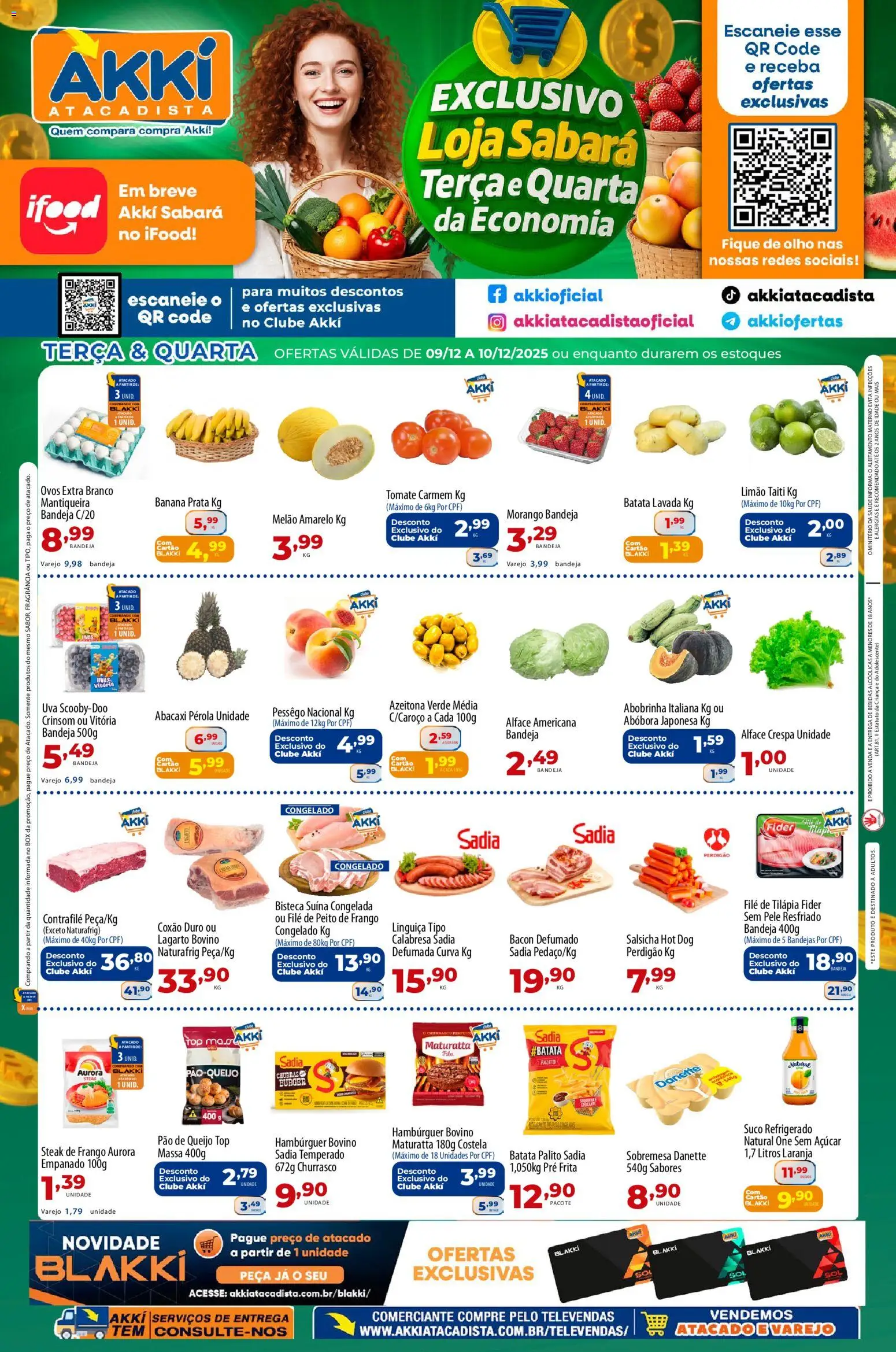 Pré-Visualização do folheto "Ofertas Hortifruti" da loja Akki Atacadista válido a partir de 09/12/2025
