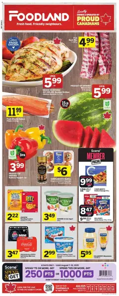 Un aperçu du dépliant Weekly flyer / circulaire du magasin Foodland est valide à partir 7 août 2025