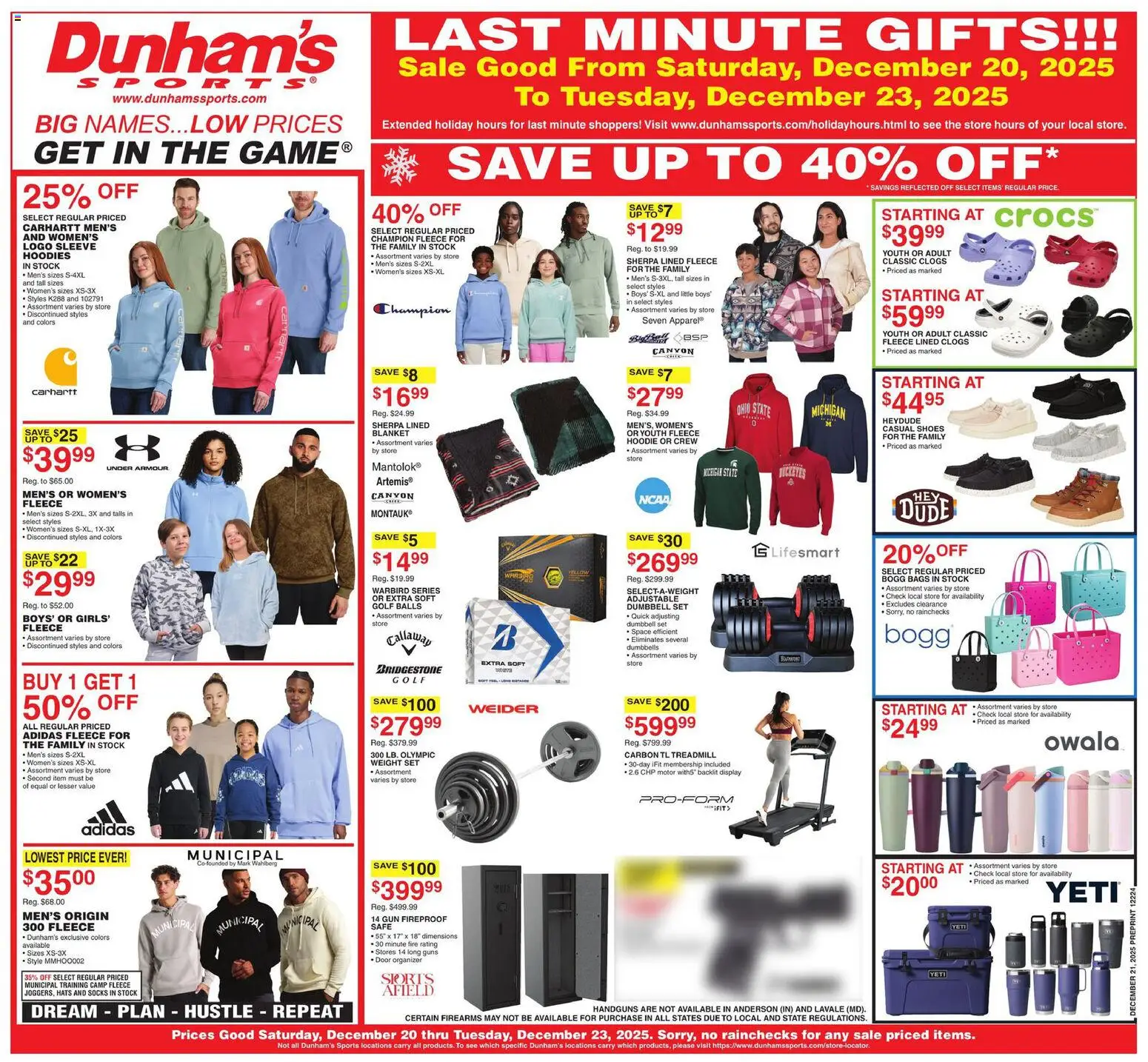 Ad Preview of Dunham's Sports Ad from 12/20/2025