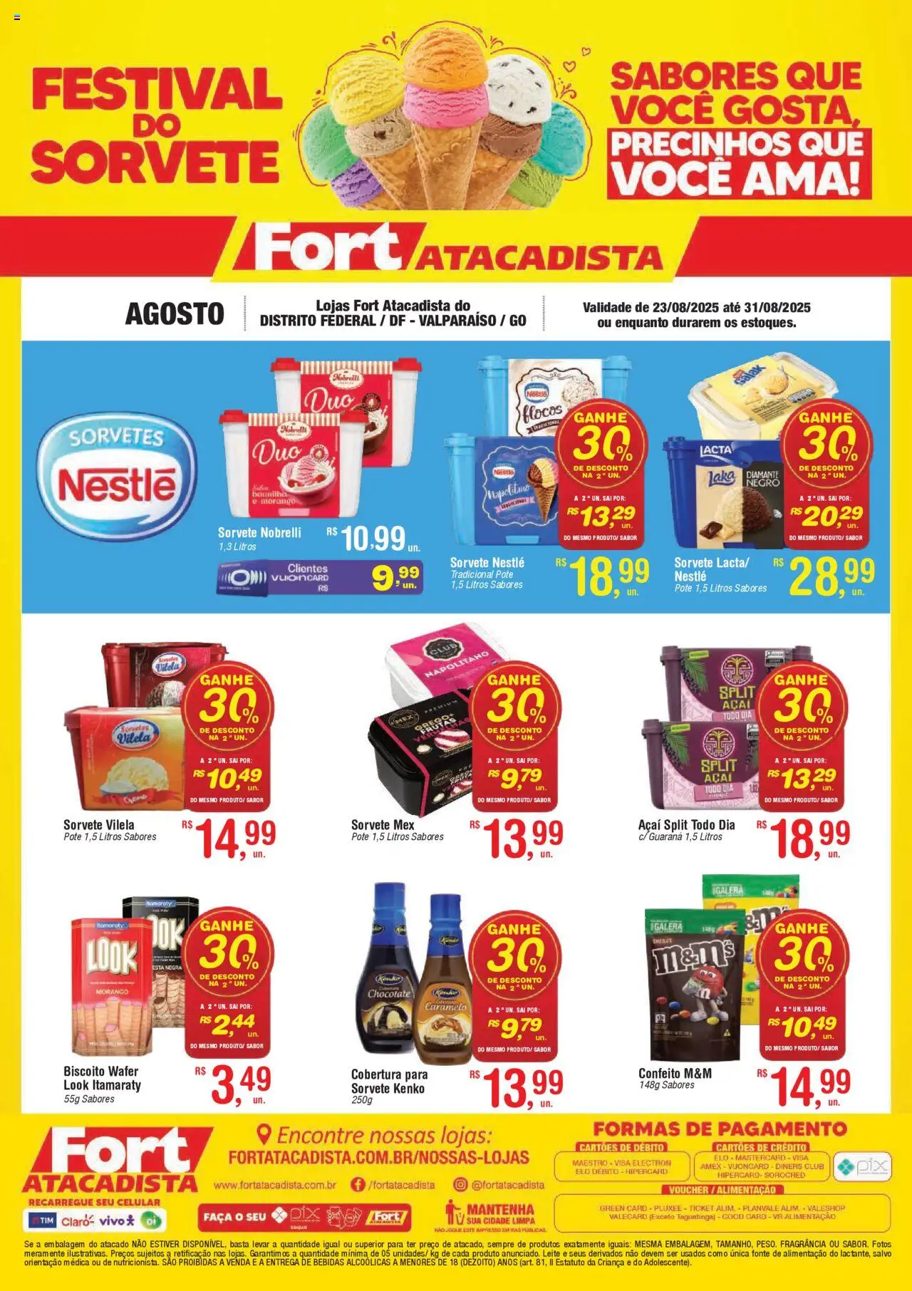 Fort Atacadista folheto "Ofertas Sorvete" válido a partir de 23/08/2025 - número de página 1