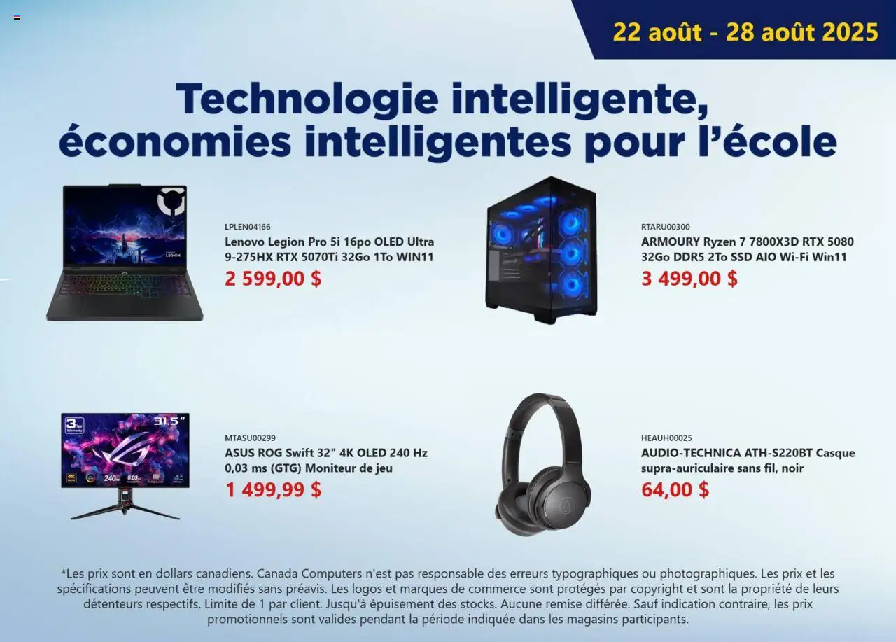 Canada Computers flyer valid from Aug 22, 2025 - page number 1