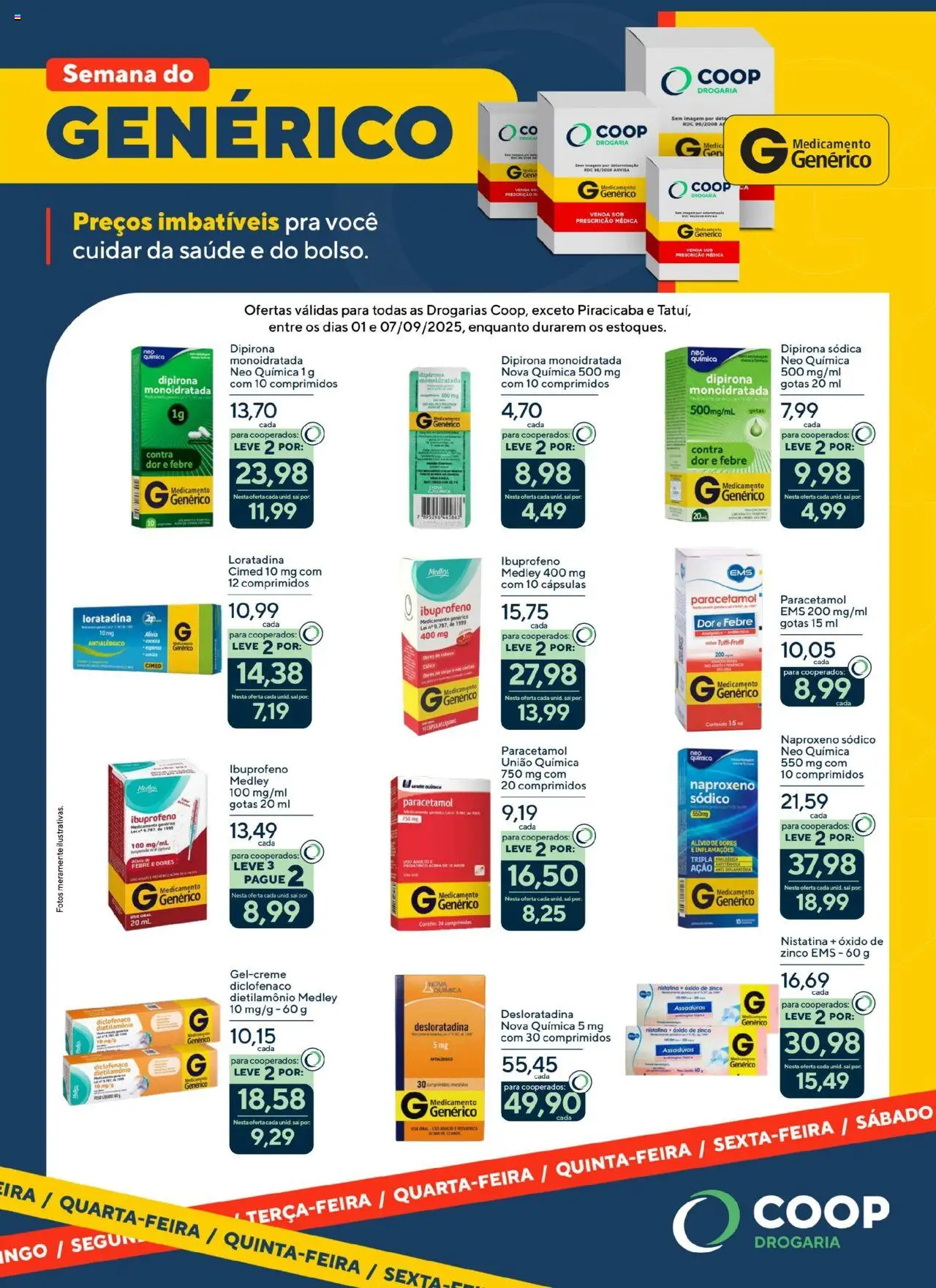Coop folheto "Ofertas Drogaria Genéricos" válido a partir de 01/09/2025 - número de página 1