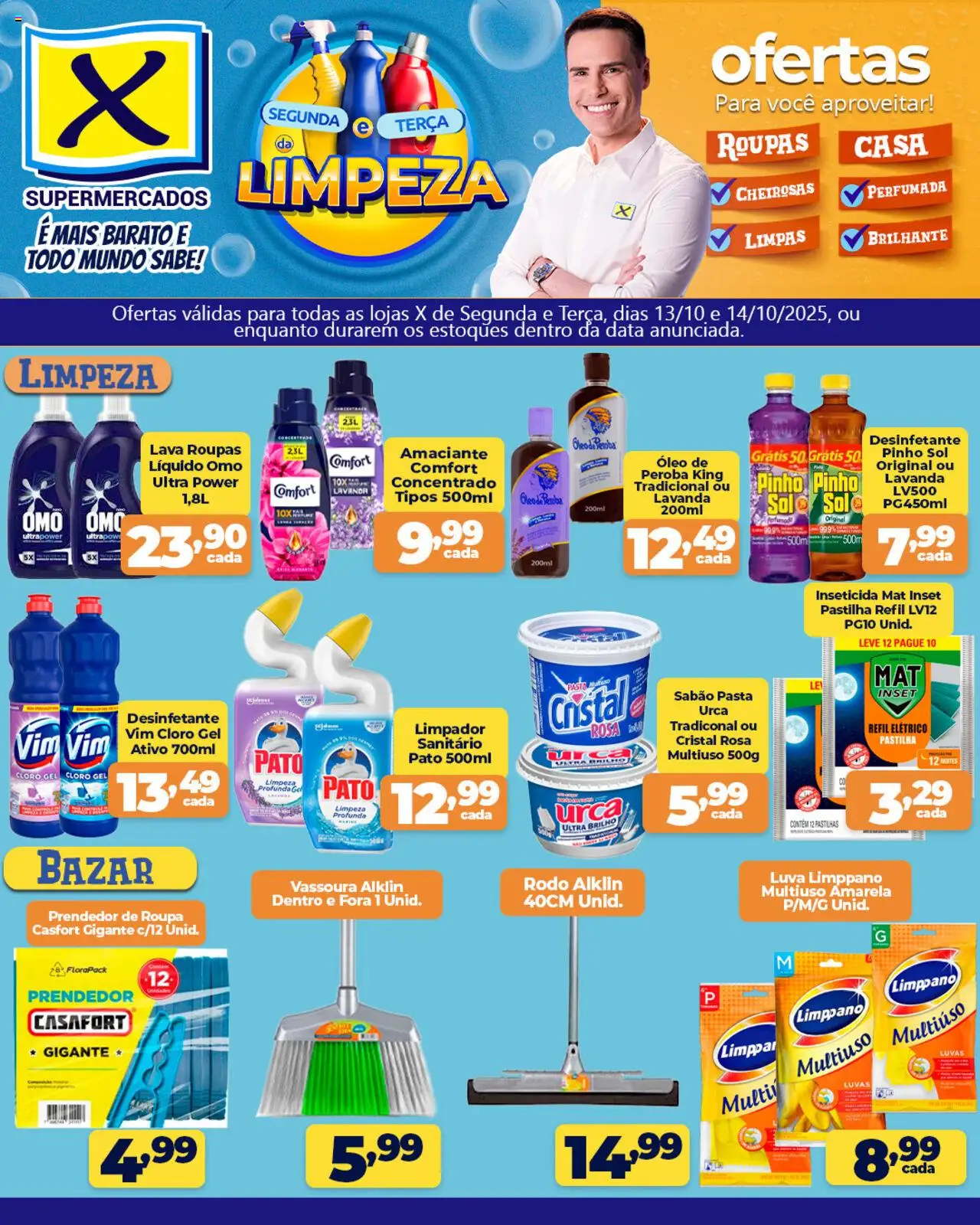 X Supermercados folheto "Ofertas especiais de limpeza" válido a partir de 13/10/2025 - número de página 1