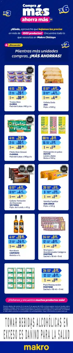 Vista previa de Makro Precios X Bodegas Chiclayo de la tienda Makro válido desde 01/08/2025
