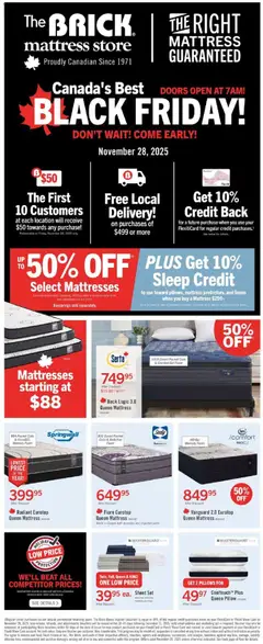 Preview of leaflet Brick Mattress Store from shop The Brick is valid from Nov 28, 2025