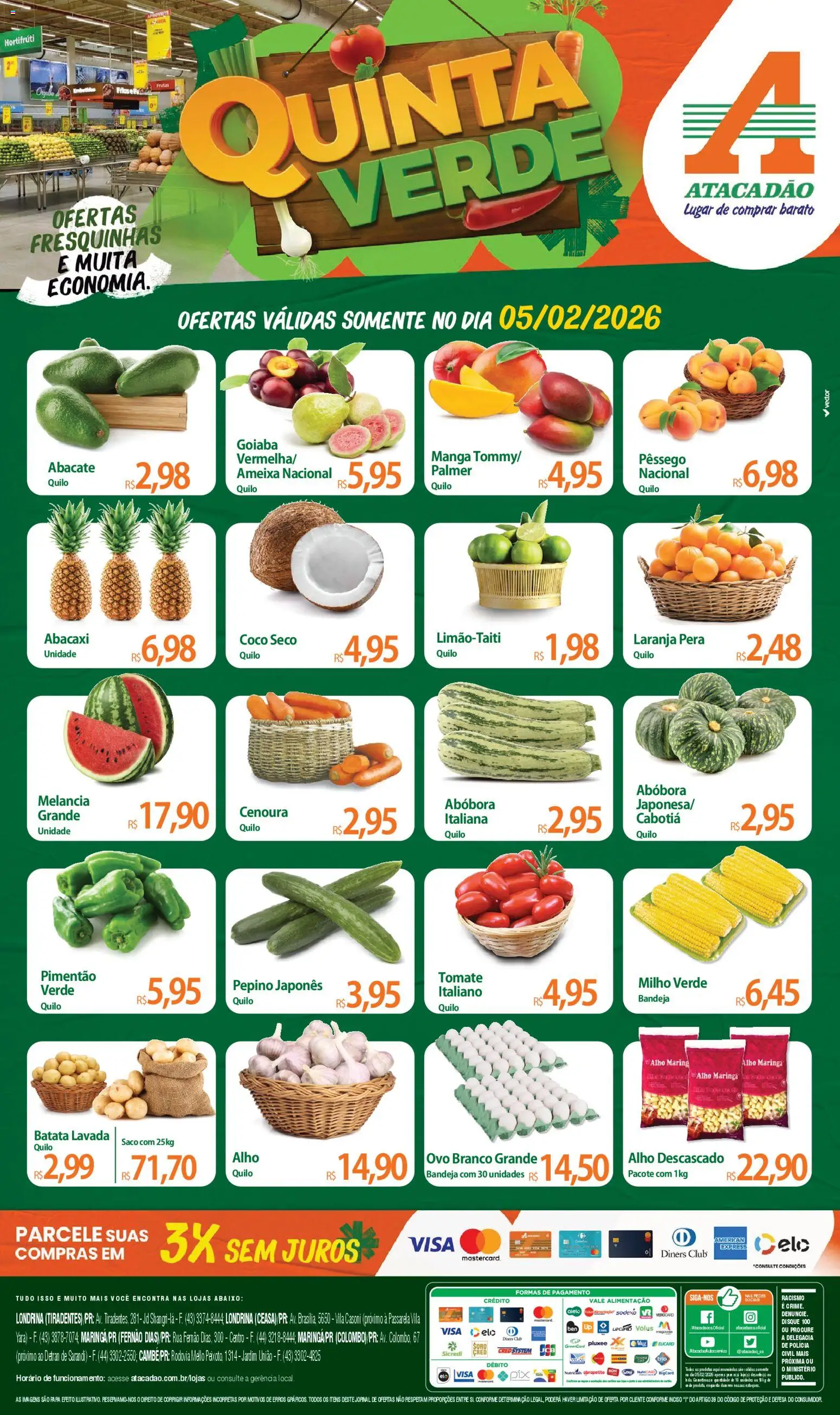 Pré-Visualização do folheto "Ofertas - PR" da loja Atacadão válido a partir de 05/02/2026