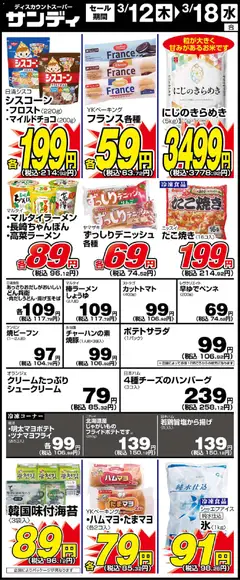 サンディの2026/03/12から2026/03/18までのチラシはここサンディ - リーフレット 