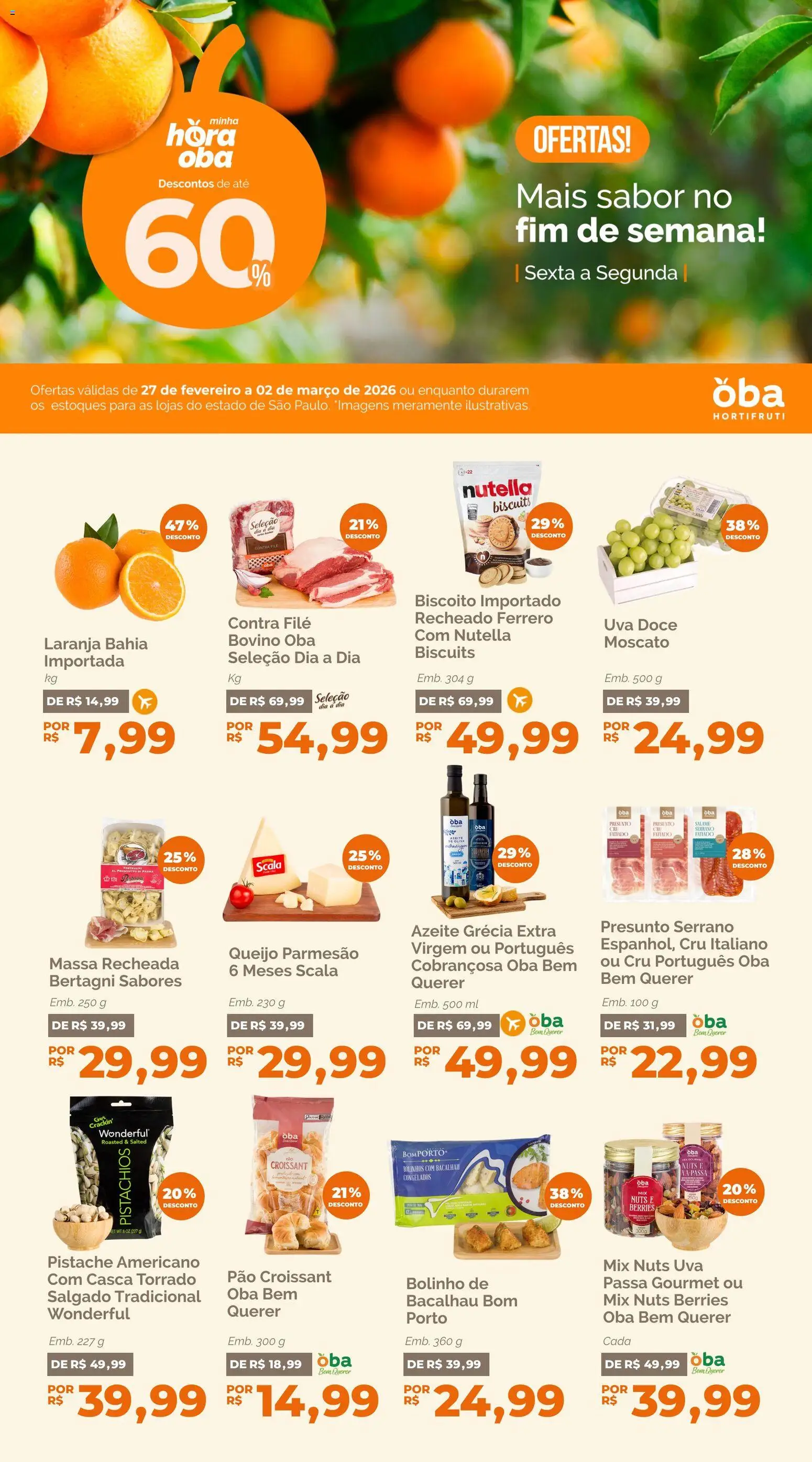 Pré-Visualização do folheto "Oba Hortifruti - Ofertas da semana" da loja Oba Hortifruti válido a partir de 27/02/2026