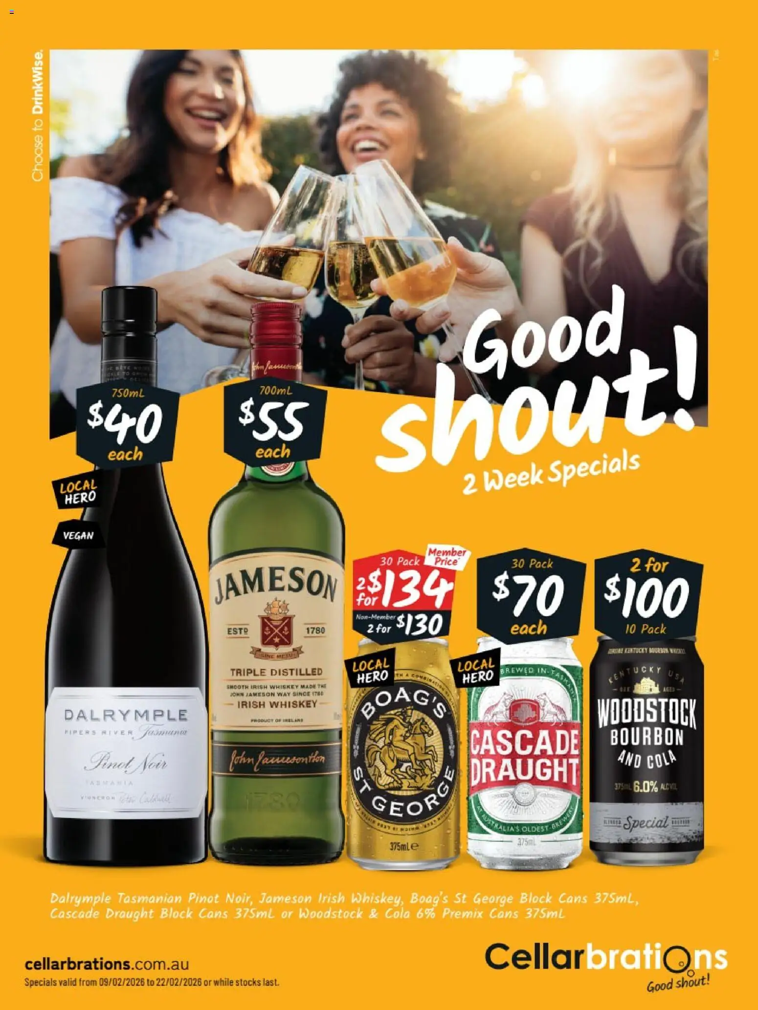 Preview of catalogue Catalogue TAS from shop Cellarbrations valid 09/02/2026 - Bourbon, Whiskey, Irish whiskey, Jameson