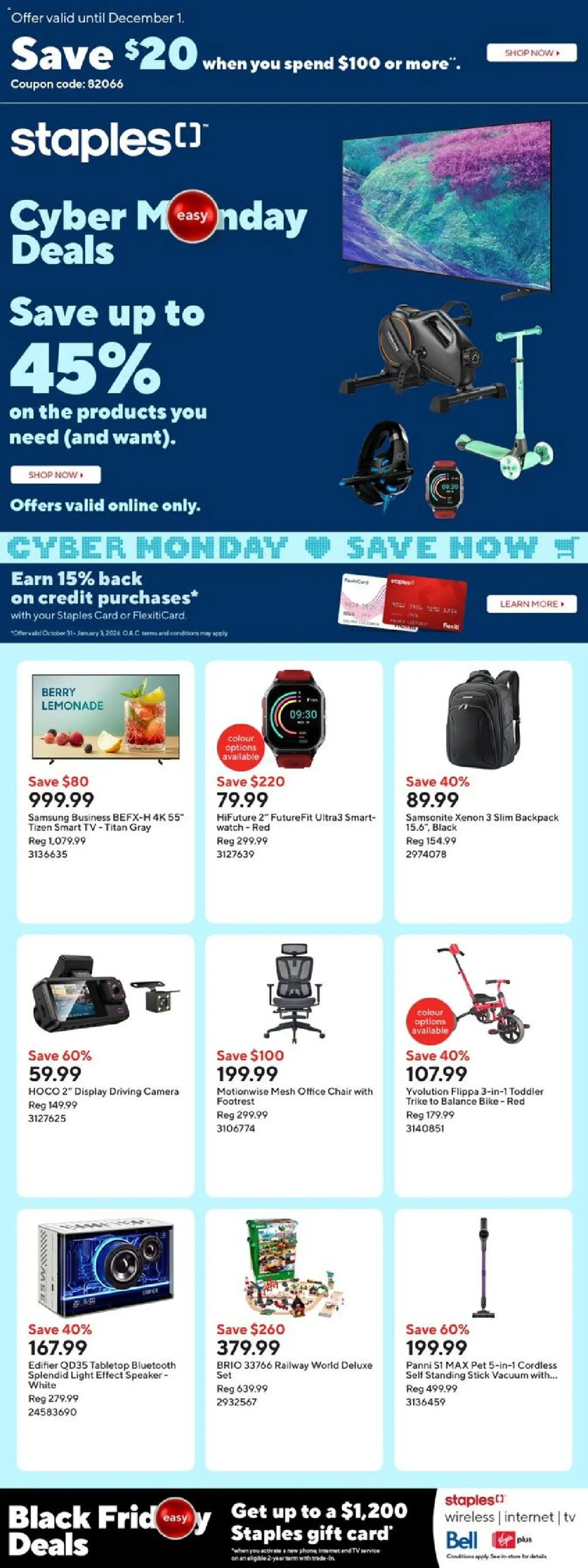 Preview of leaflet Cyber Monday from shop Staples is valid from Nov 28, 2025
