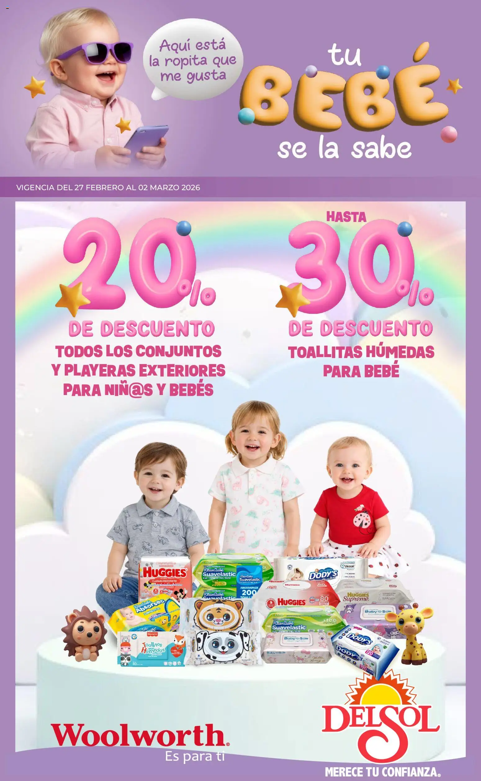 Vista previa las ofertas de la tienda Del Sol y Woolworth - Catálogo Quincena del Bebé Accesorios desde el 27/02/2026 