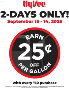 Ad Preview of HyVee 2 Day Sale from 09/13/2025