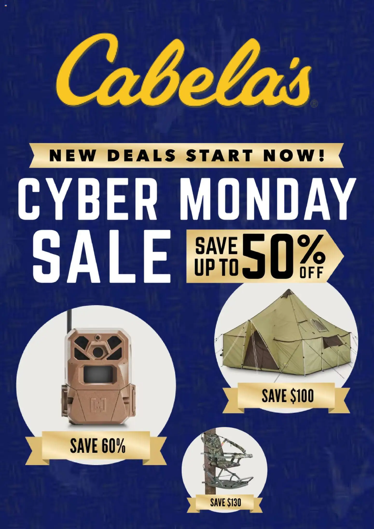 Ad Preview of Cabela's Cyber Monday from 12/01/2025