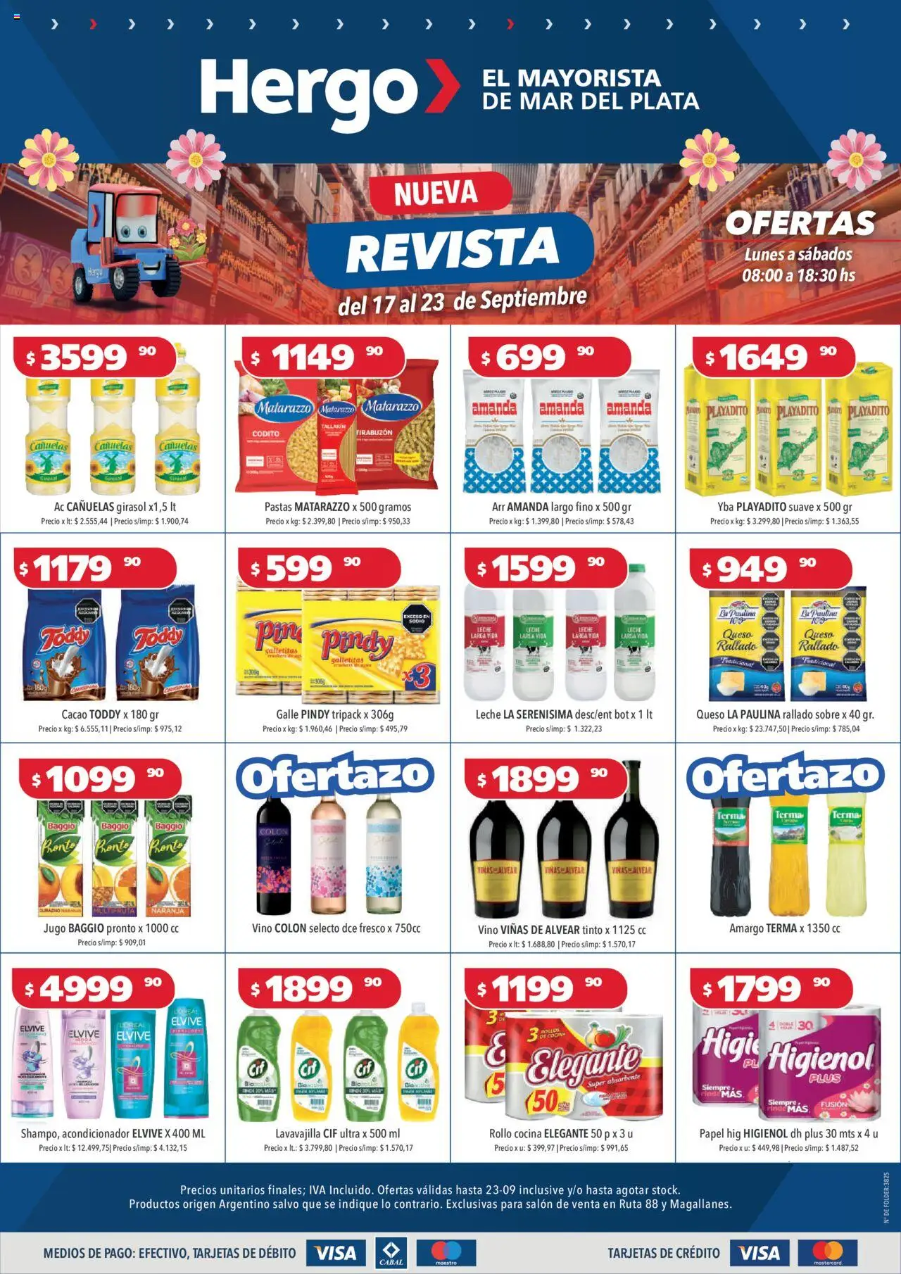 Vista previa del folleto de la tienda Hergo válido desde el 17/09/2025 - Queso, Galletitas, Leche, Sobre, Revista, Queso rallado, Jugo, Acondicionador