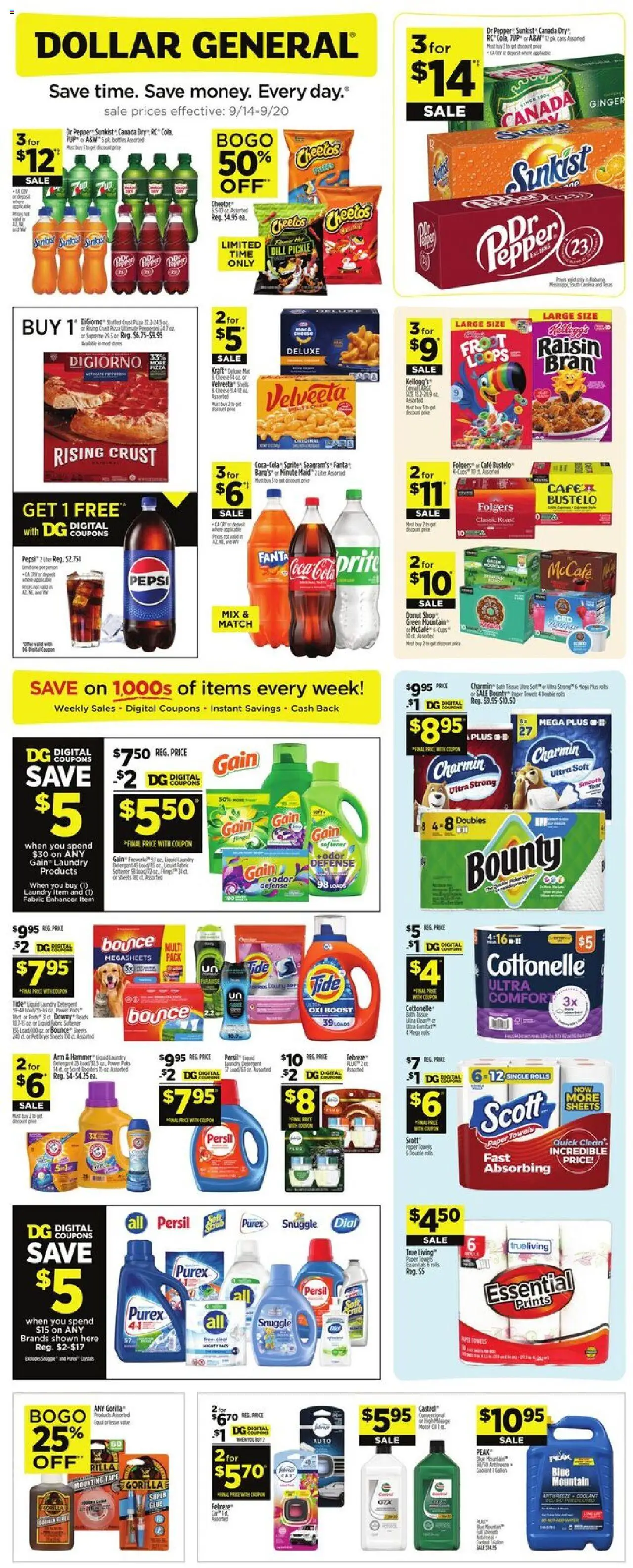 Dollar General AD for next week (09/14/2025) >> Sales Ad - Page number 1