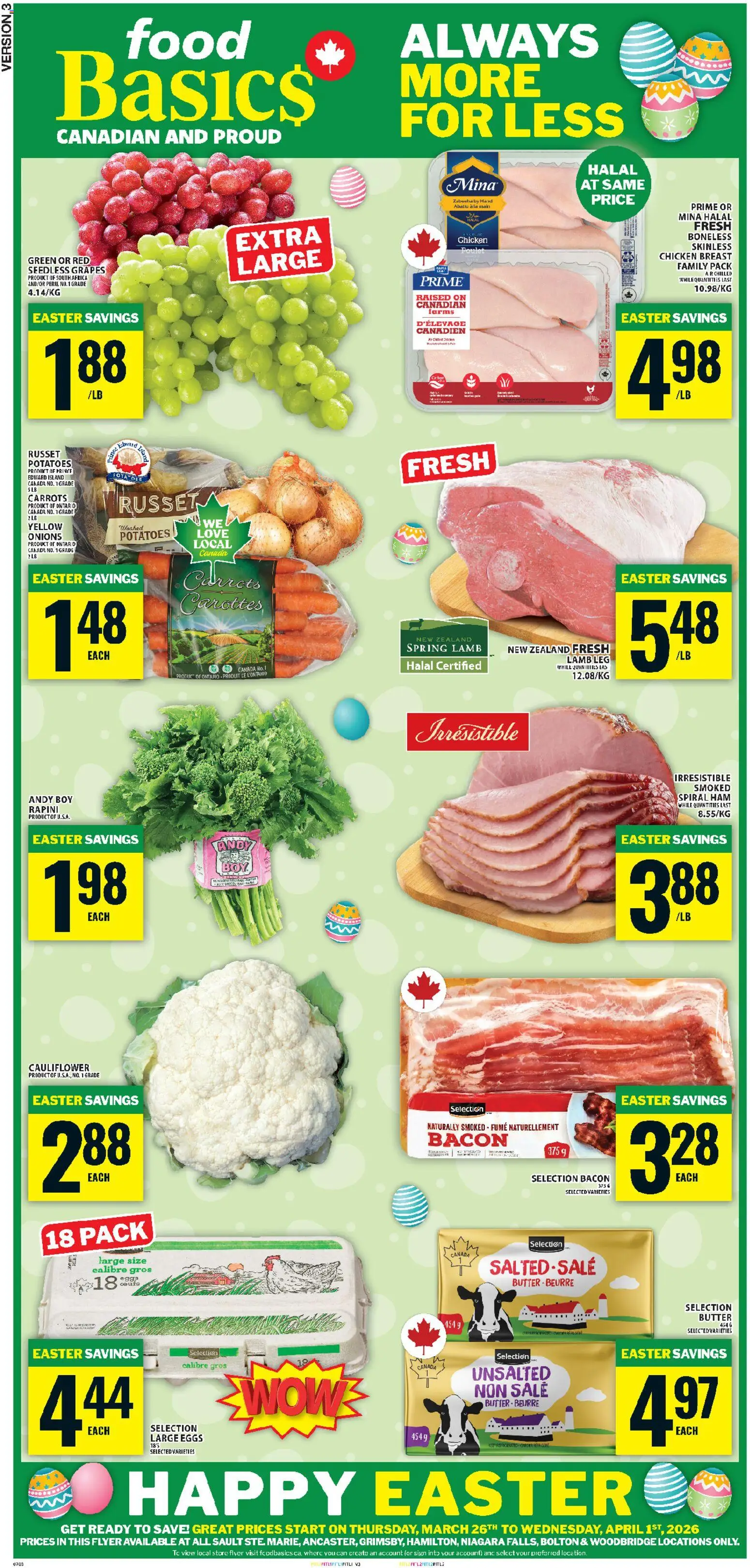 Preview of leaflet Food Basics weekly flyer - Ancaster from shop Food Basics is valid from Mar 26, 2026