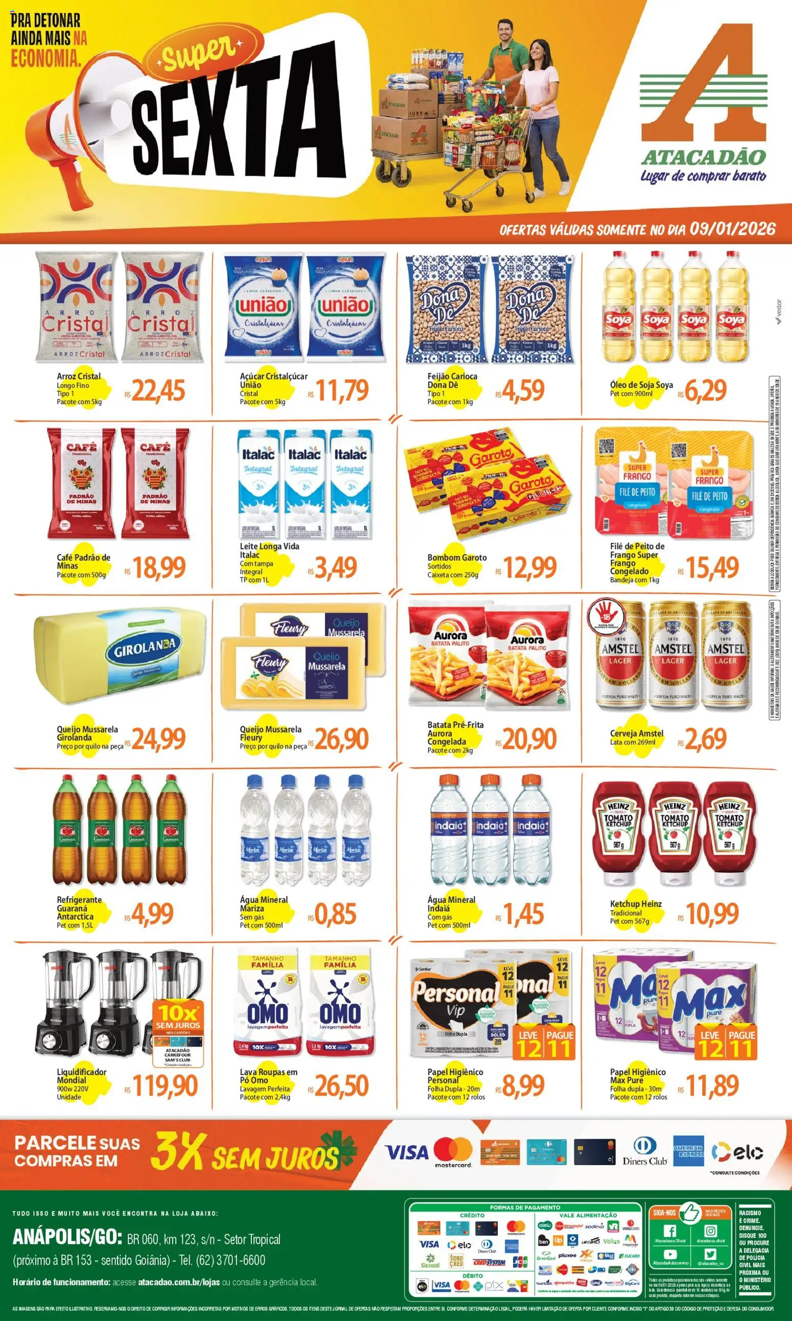 Pré-Visualização do folheto "Ofertas - GO" da loja Atacadão válido a partir de 09/01/2026