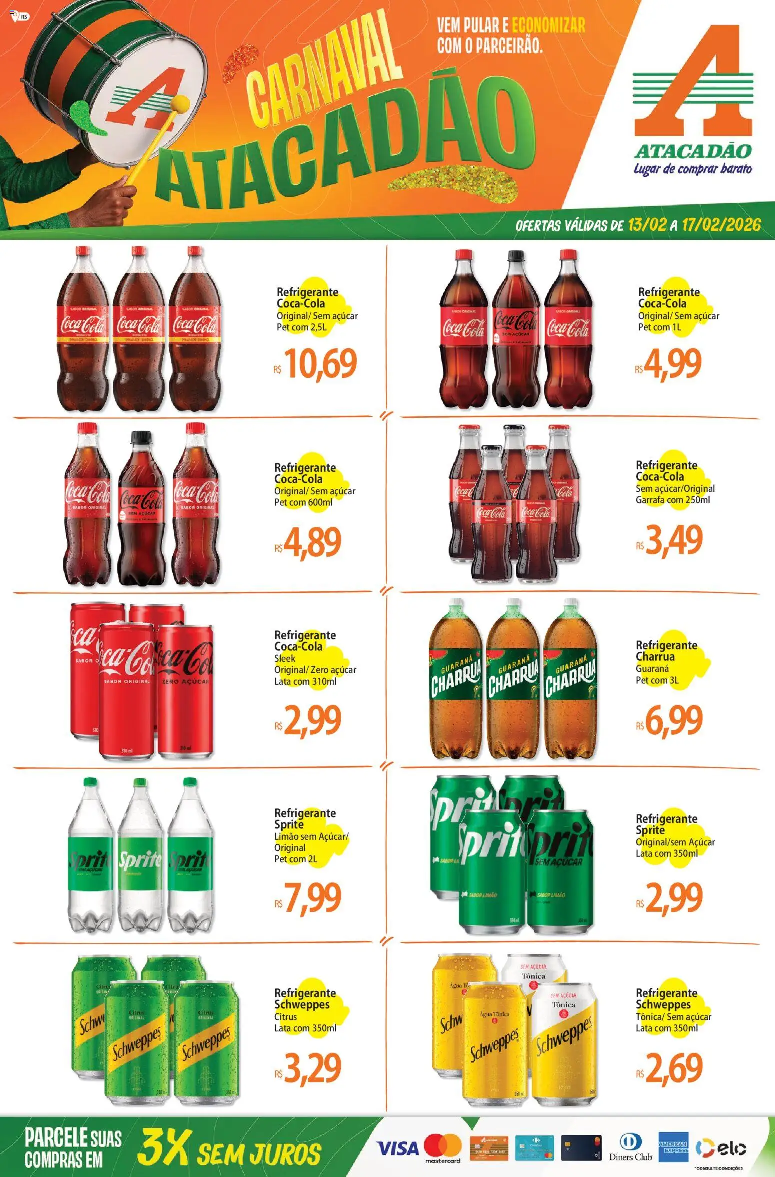 Pré-Visualização do folheto "Ofertas - RS" da loja Atacadão válido a partir de 13/02/2026