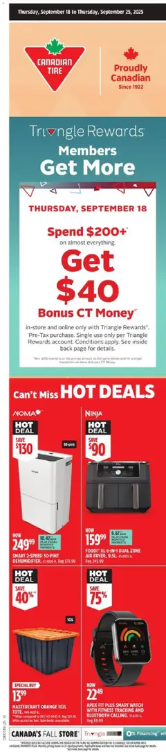 Preview of leaflet Weekly flyer / circulaire from shop Canadian Tire is valid from Sep 18, 2025