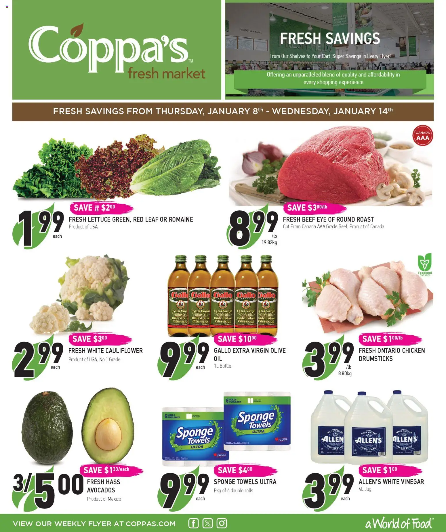 Preview of leaflet Weekly flyer / circulaire from shop Coppas Fresh Market is valid from Jan 08, 2026