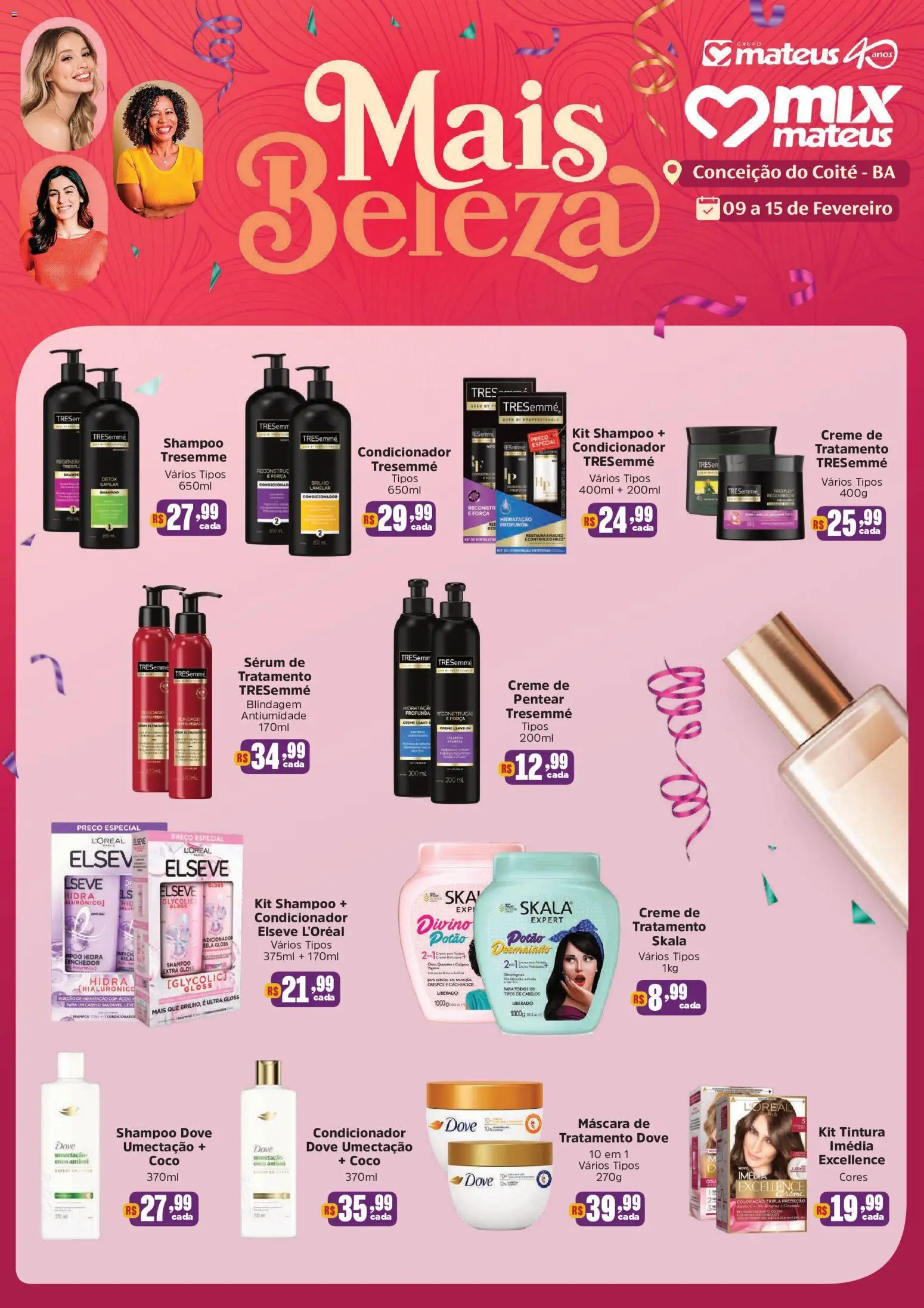 Pré-Visualização do folheto "Ofertas Mais Beleza" da loja Mateus válido a partir de 09/02/2026