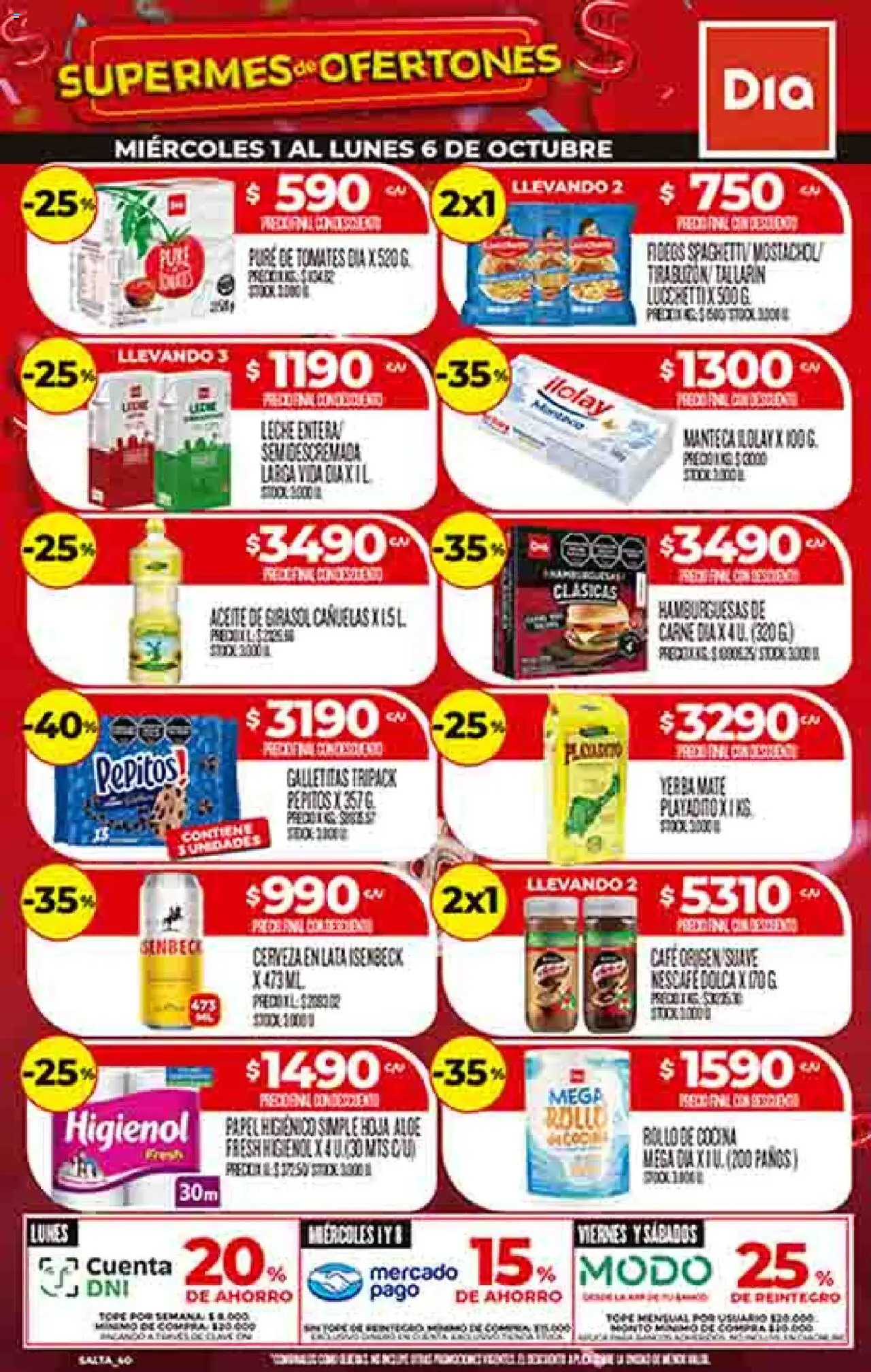 DIA Supermercado Ofertas - Salta y Jujuy del 01/10/2025
