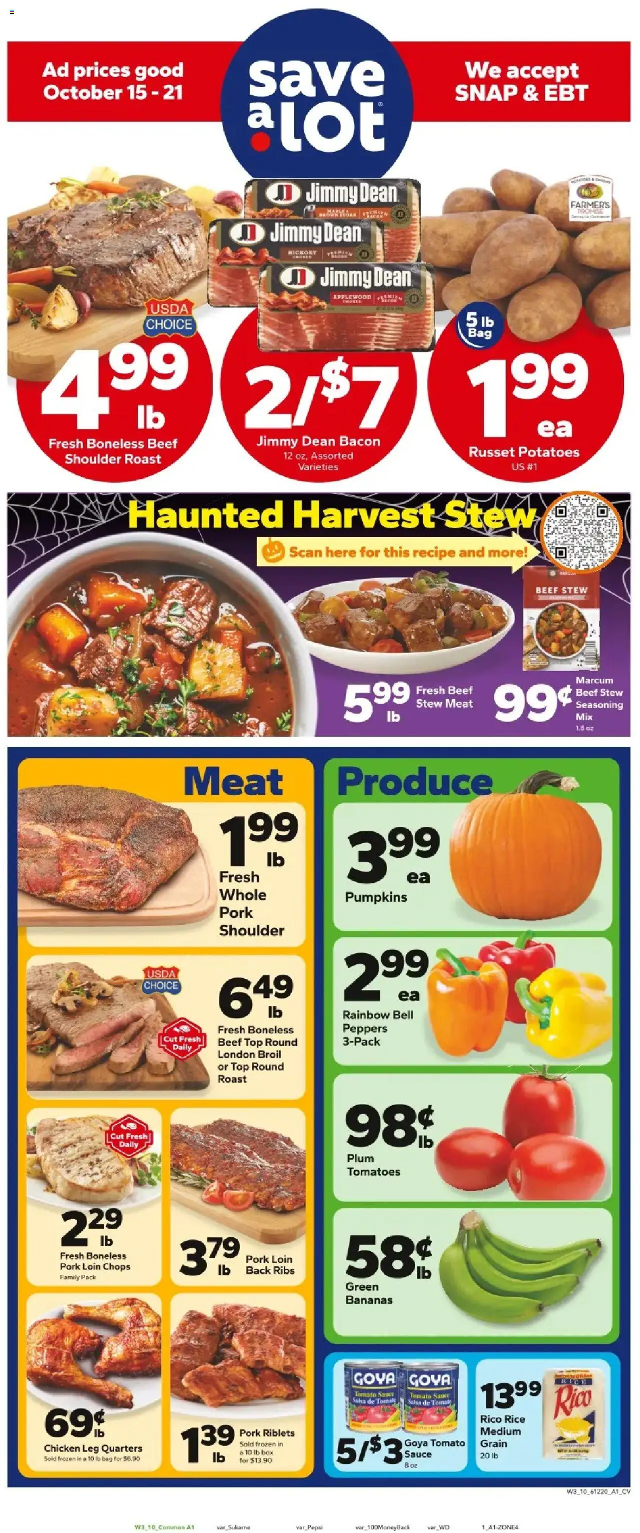 Save a Lot Weekly Ad from 10/15/2025 - Flyer - Page number 1