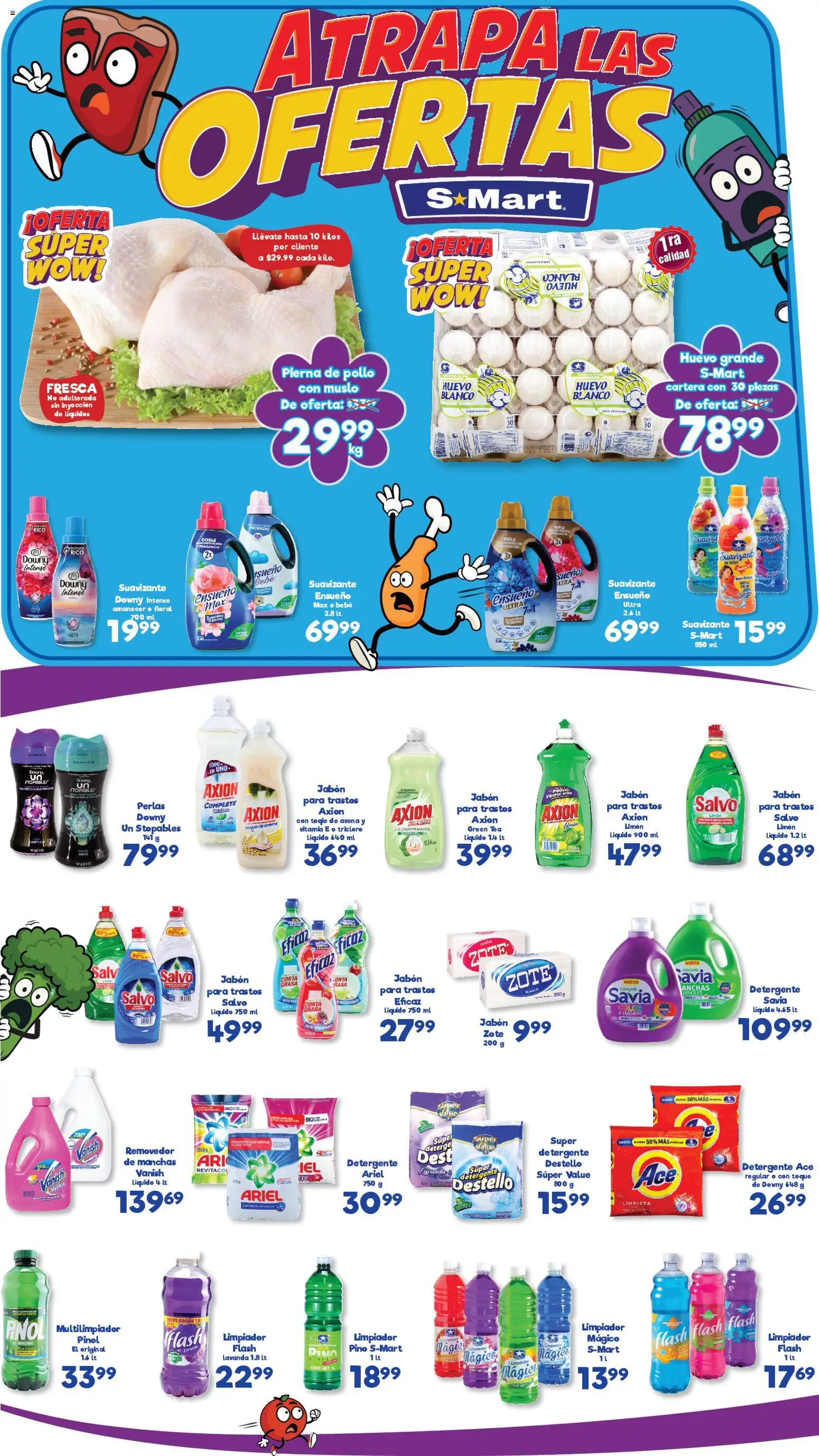 Vista previa las ofertas de la tienda S-Mart - Folleto Ofertas de Feria Nuevo Laredo desde el 06/01/2026 - Pollo, Limón, Avena, Huevo, Crema, Jabón, Detergente, Suavizante
