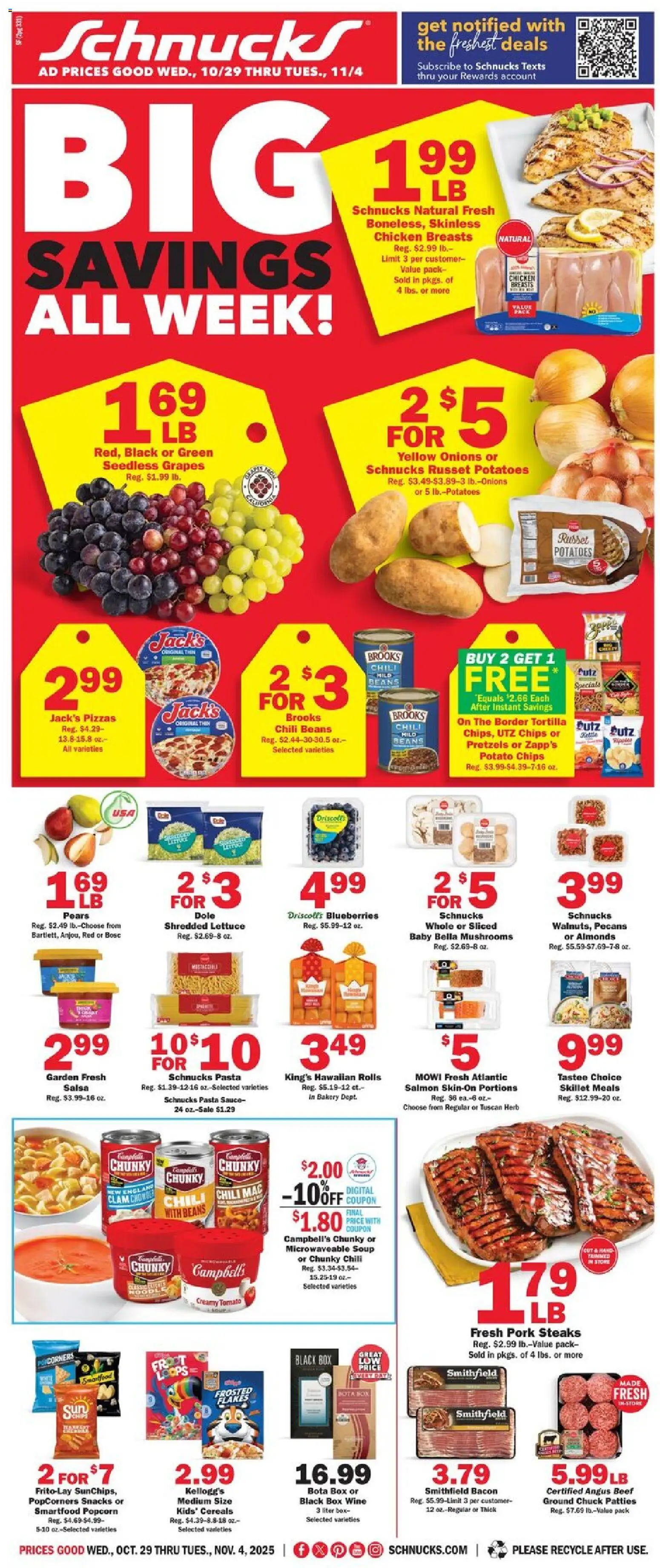 Ad Preview of Schnucks Weekly Print Ad - IN from 10/29/2025