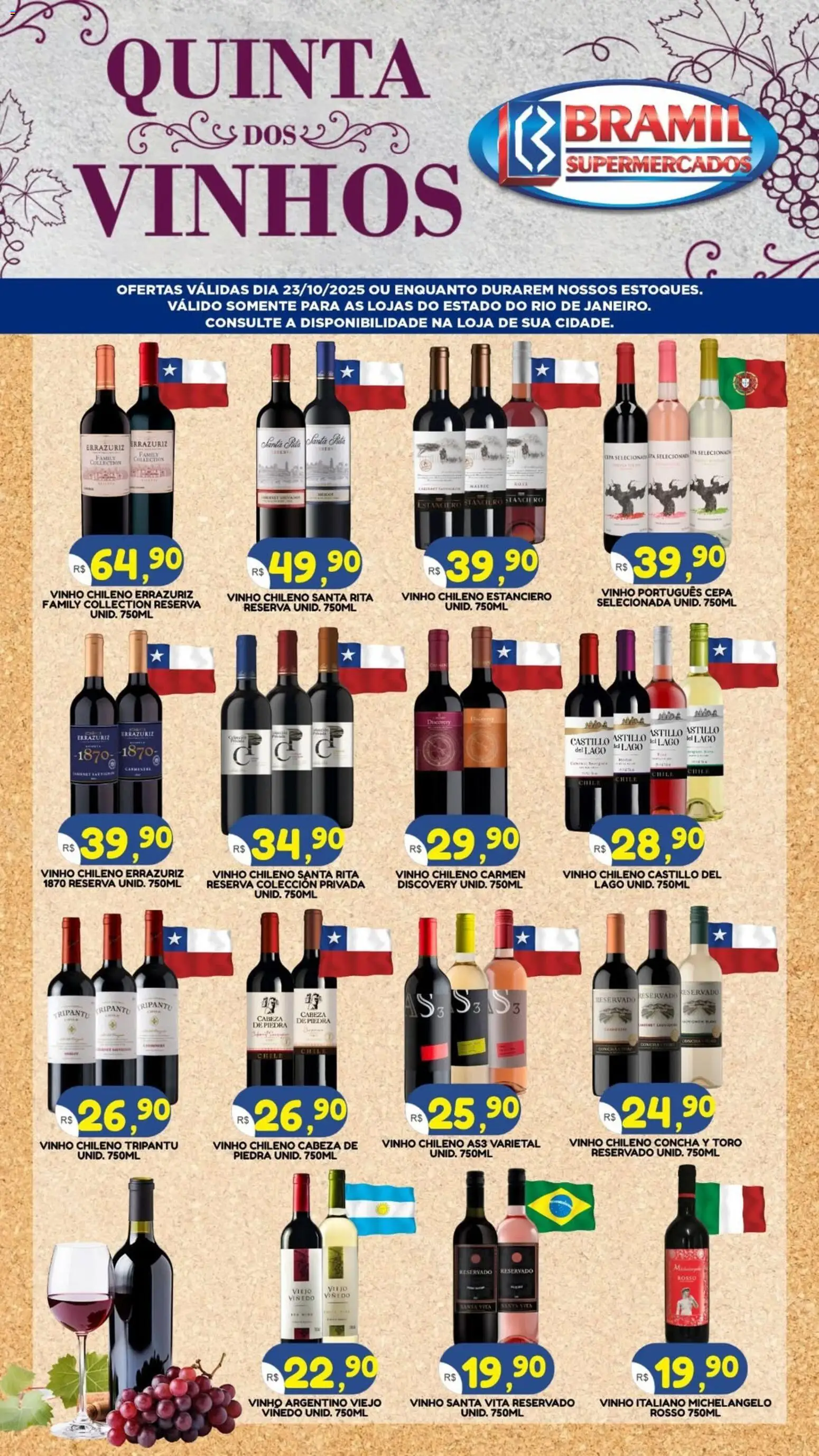 Bramil Supermercados folheto "Ofertas Quinta dos Vinhos" válido a partir de 23/10/2025 - número de página 1 - Vinho
