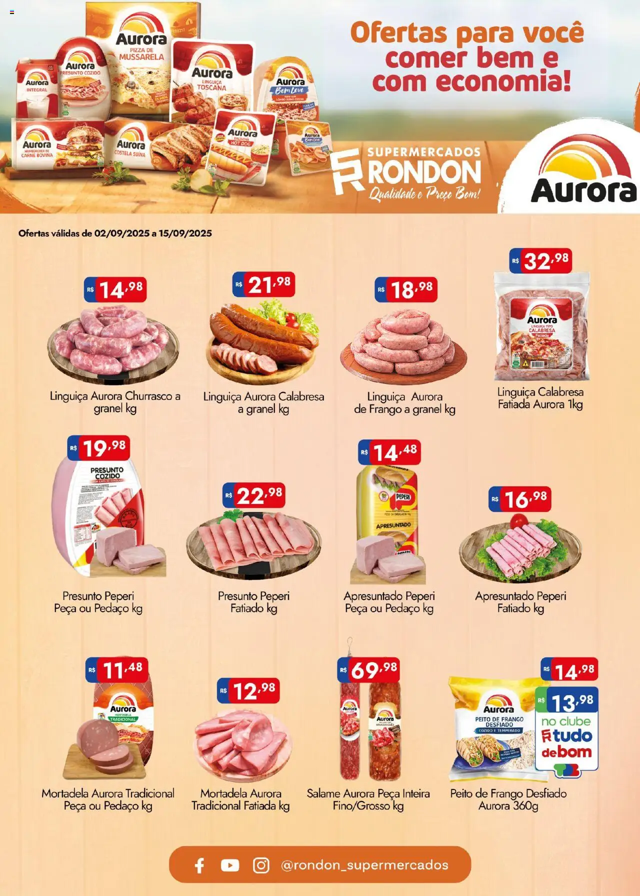 Supermercados Rondon folheto "Ofertas Ofertas Aurora" válido a partir de 02/09/2025 - número de página 1