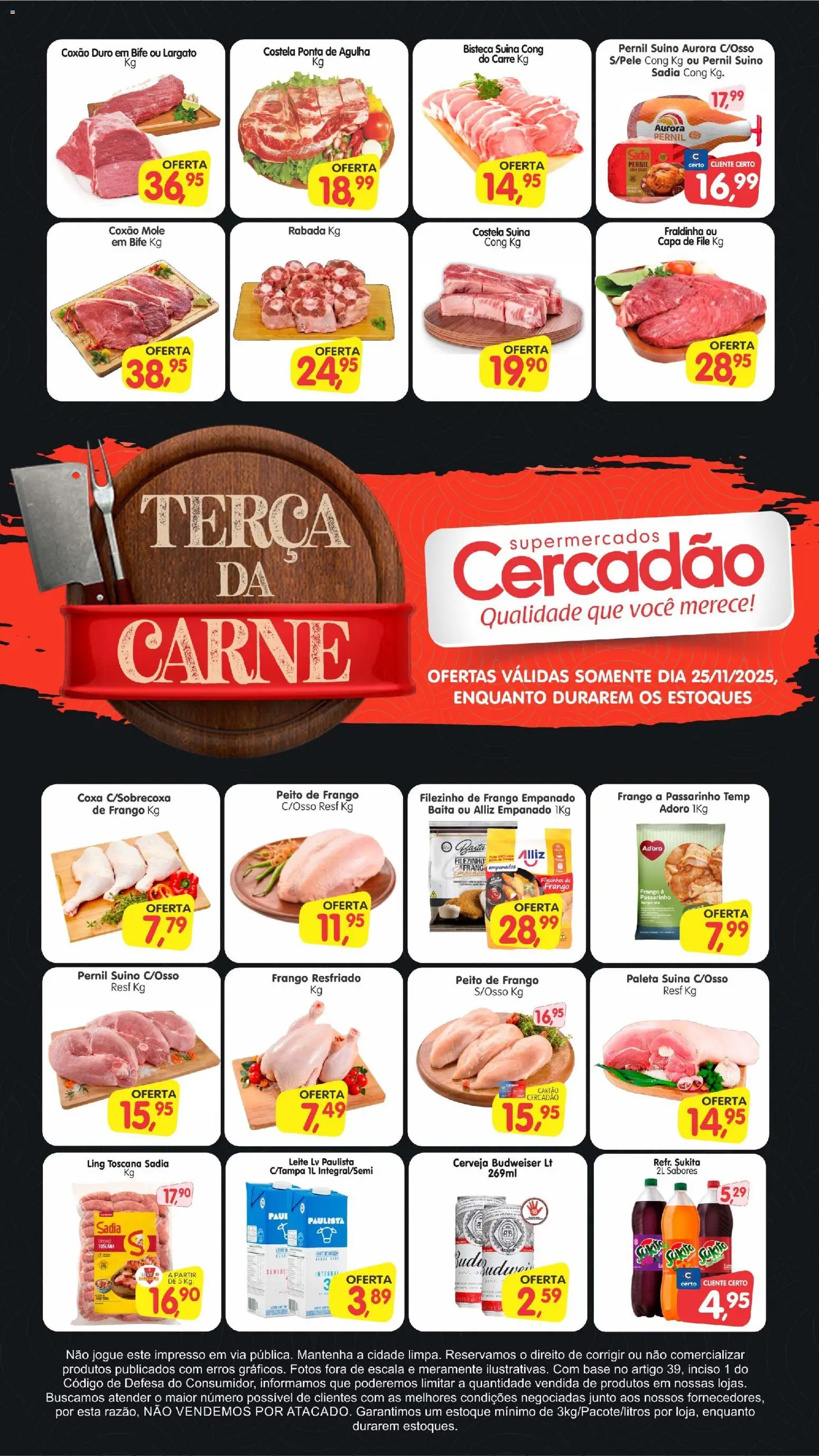 Pré-Visualização do folheto "Ofertas da semana" da loja Cercadão válido a partir de 25/11/2025