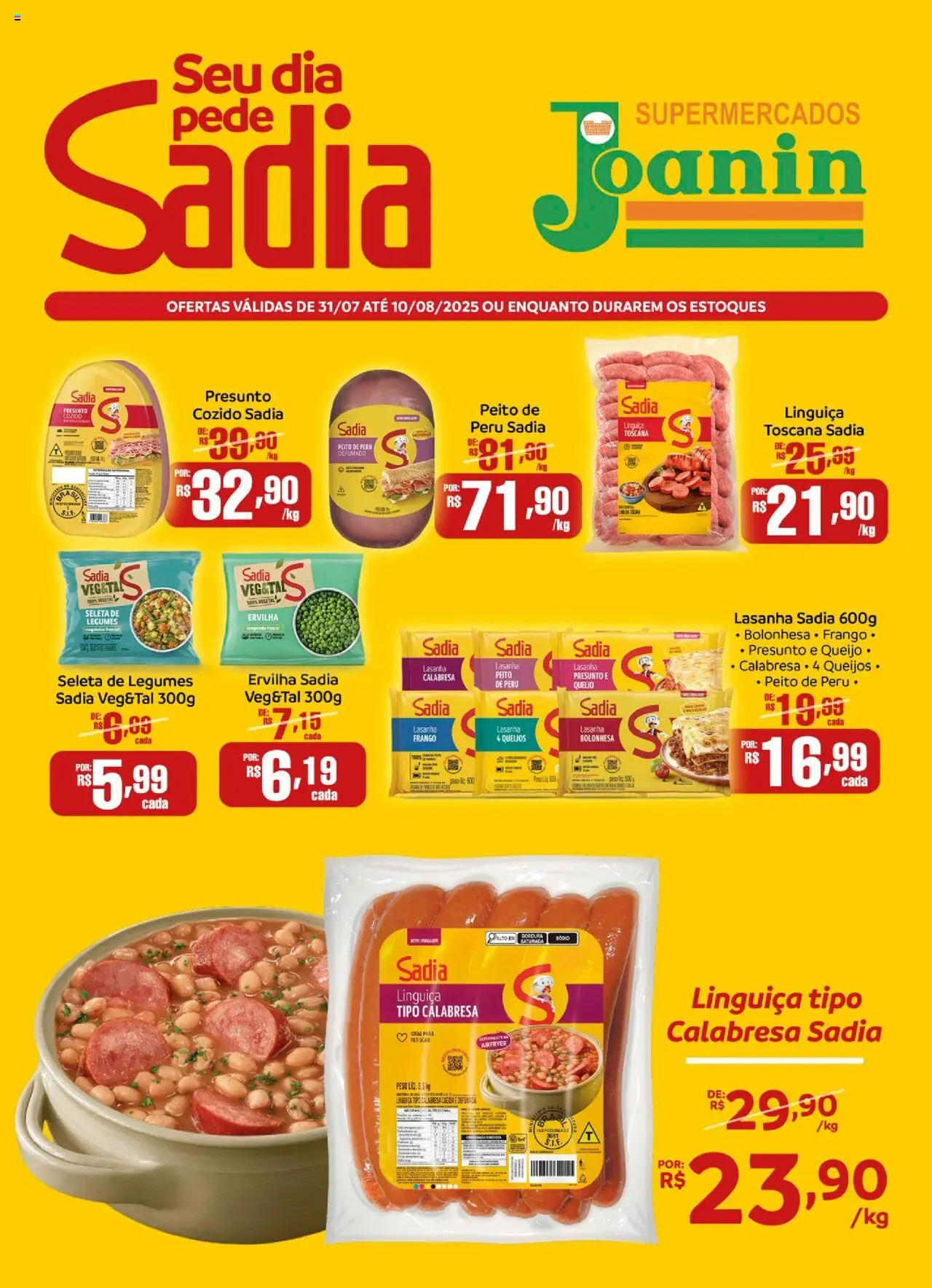 Supermercados Joanin folheto "Ofertas BRF" válido a partir de 31/07/2025 - número de página 1