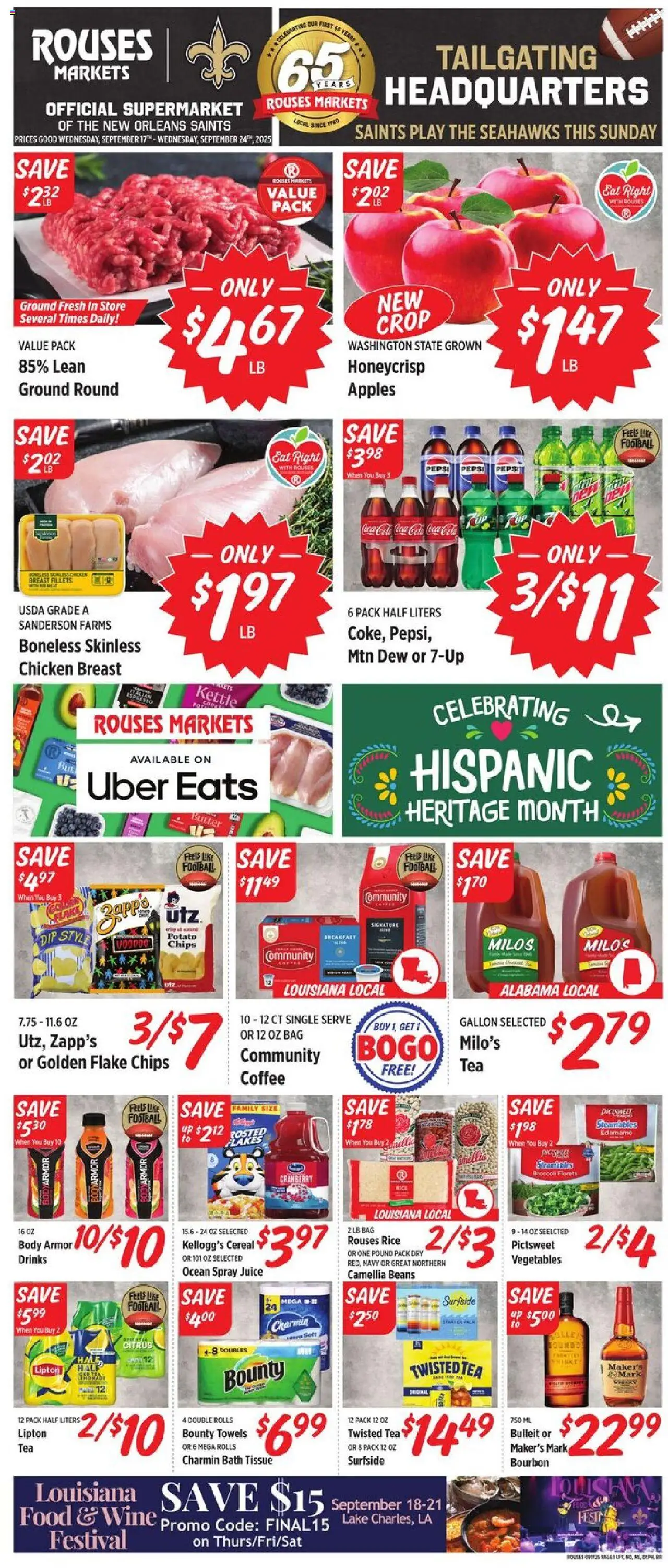 Rouses Weekly Ad - LA from 09/17/2025 - Flyer - Page number 1