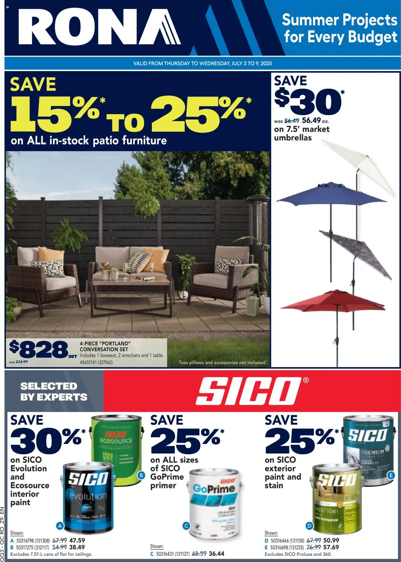Rona flyer valid from Jul 03, 2025 - page number 1