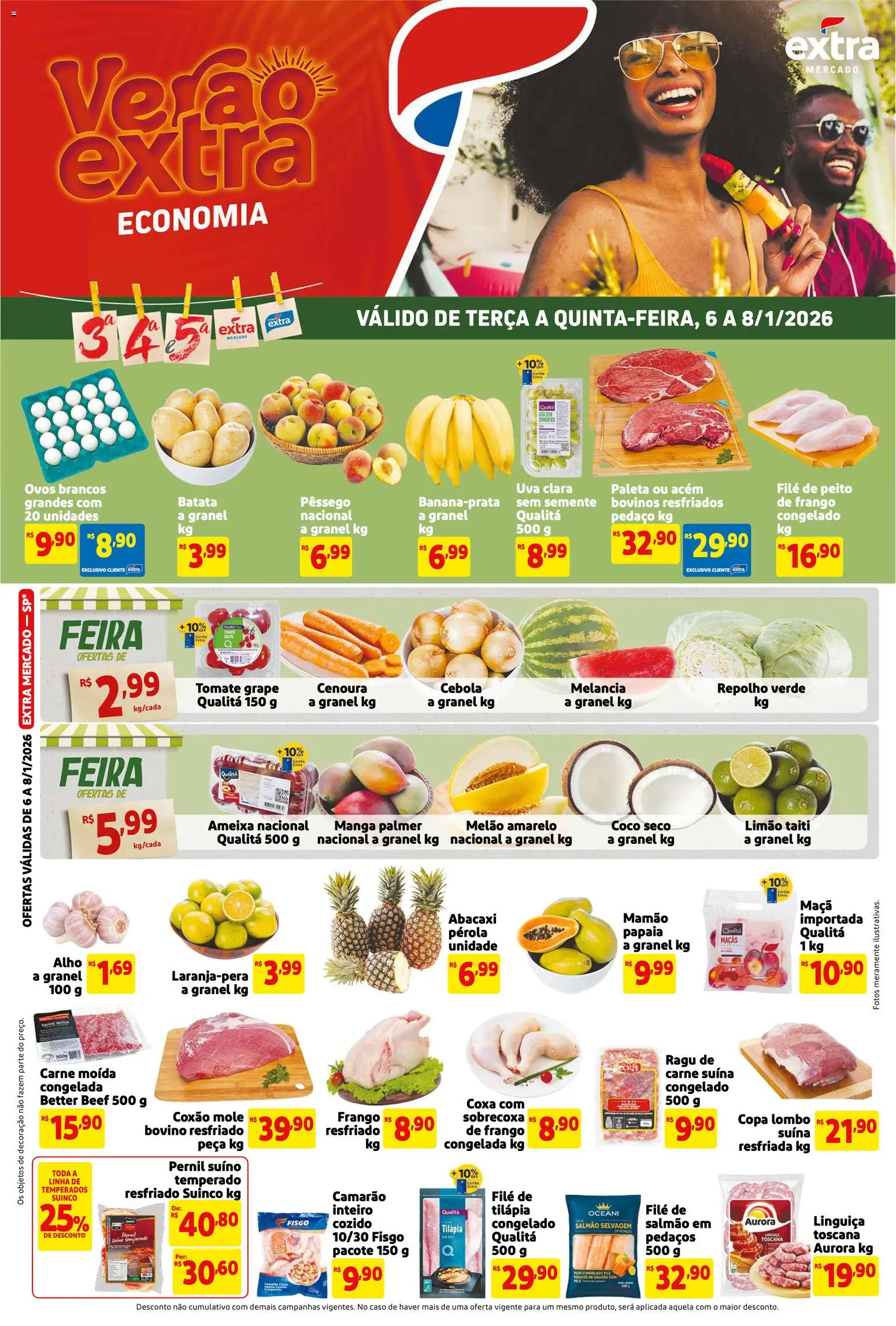 Pré-Visualização do folheto "Ofertas de Mercado Terça e Quinta" da loja Extra válido a partir de 06/01/2026