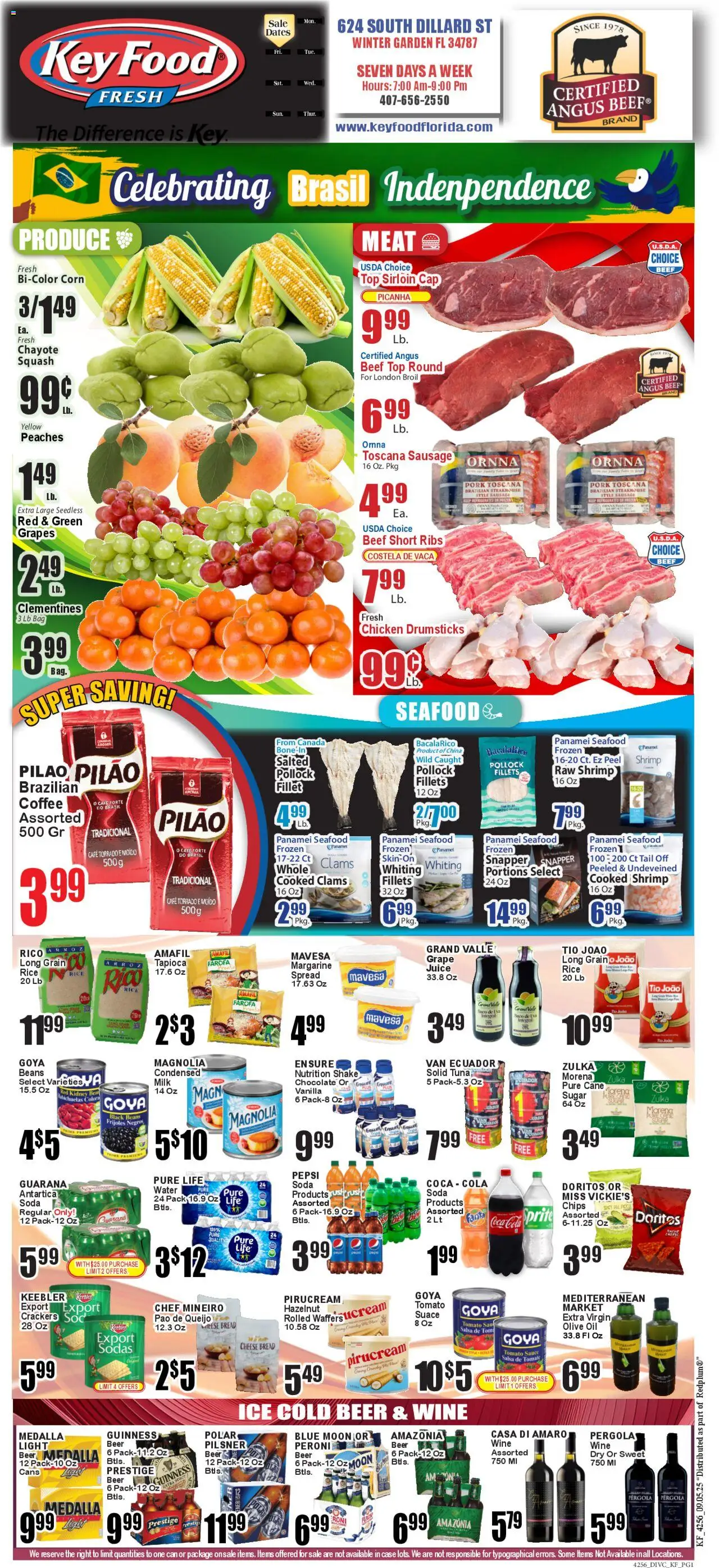 Key Food Weekly Circular (09/05/2025) >> Weekly Ad - Page number 1 - Coffee, Beer, Juice, Meat, Sugar, Sausage, Bag, Vanilla