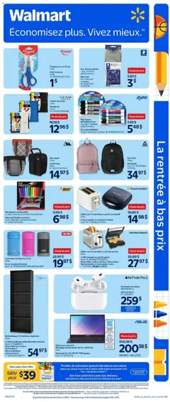 Un aperçu du dépliant La rentrée des classes du magasin Walmart est valide à partir 14 août 2025